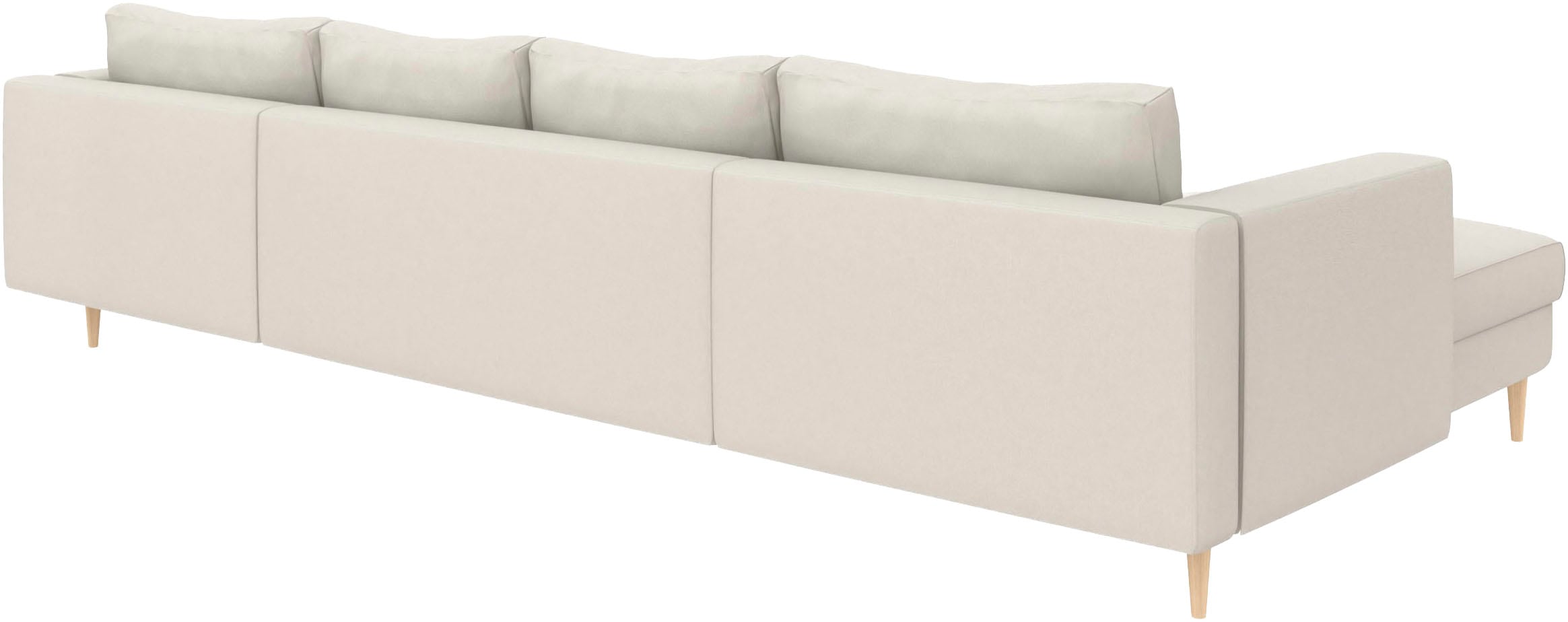 TRENDMANUFAKTUR Wohnlandschaft »Amazing, wahlw. mit Schlaffunktion & Bettkasten, Fuss Buche lackiert« Sofa in U-Form, in Cord oder Struktur, Breite 305 cm