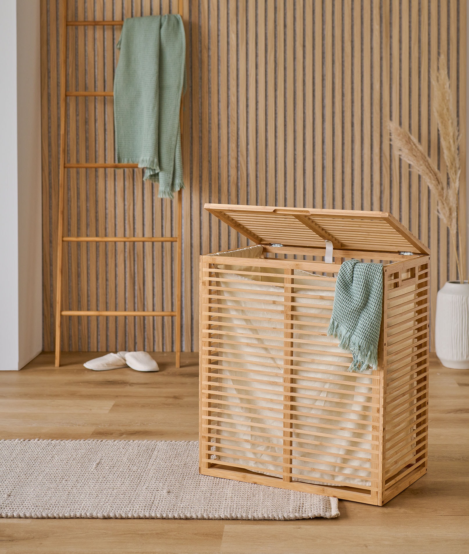 Zeller Present Panier à linge hochwertig aus Bambus