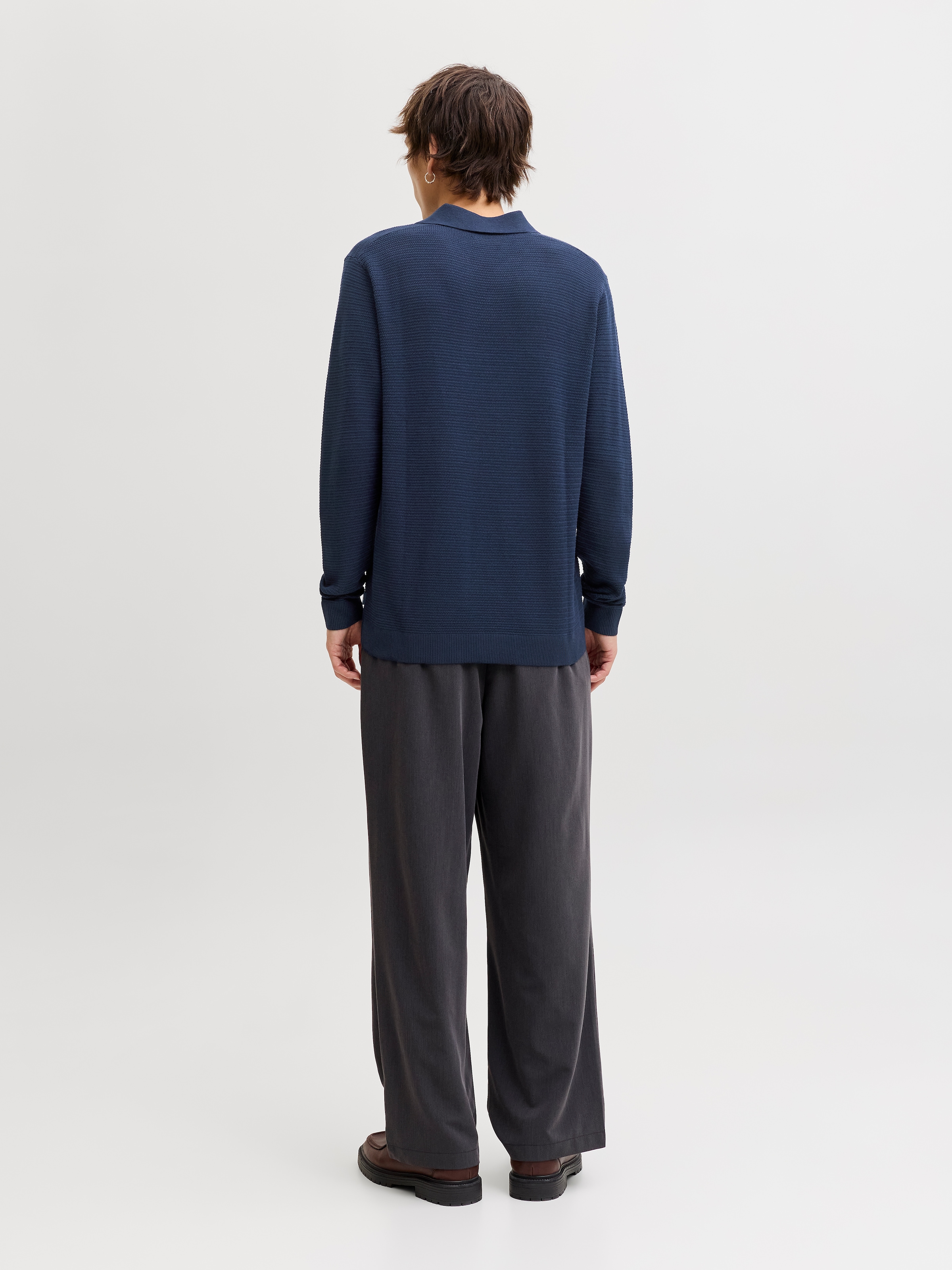 Jack & Jones Pull à col polo »JPRBLURILEY KNIT SPLIT NECK LS SN«