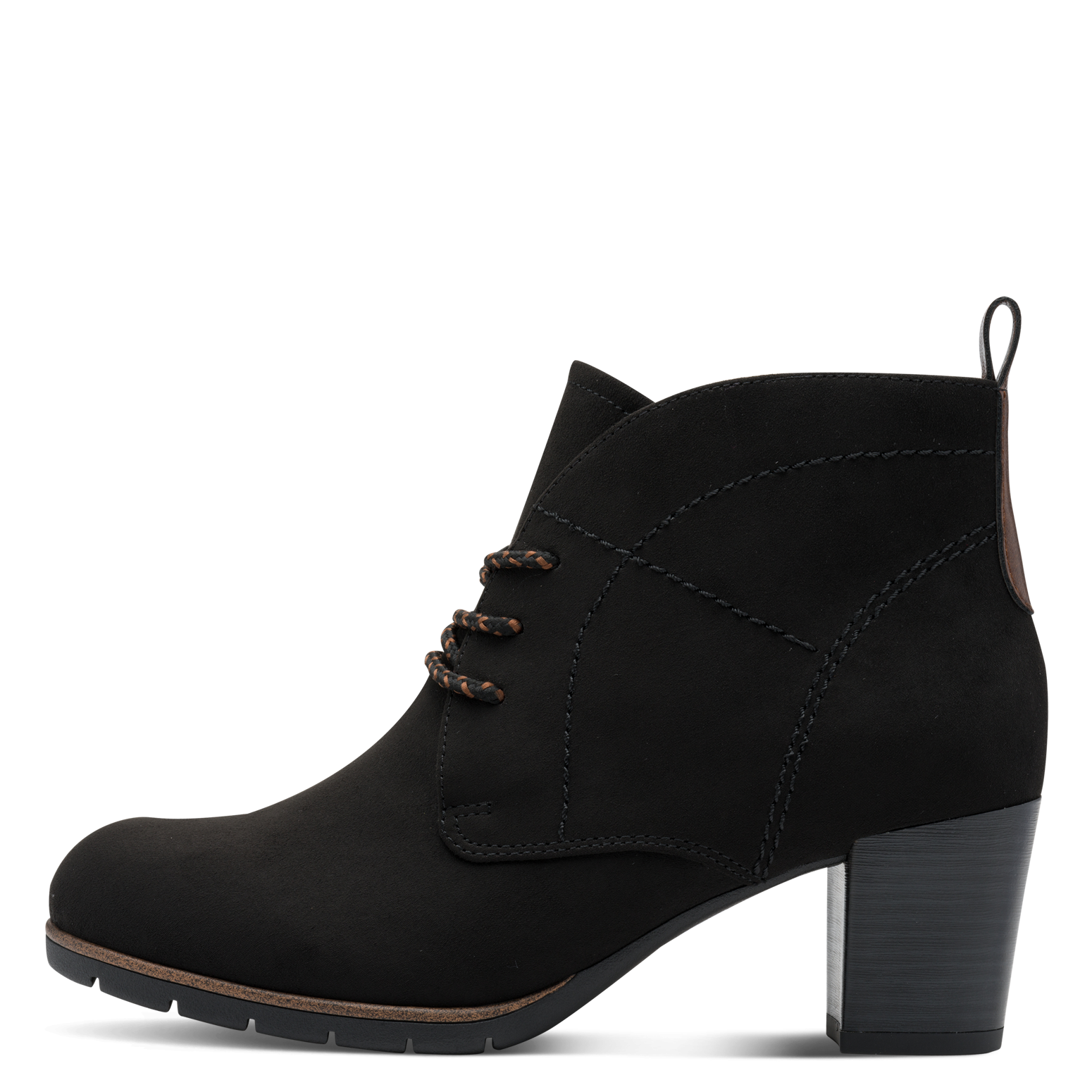 MARCO TOZZI Bottes à lacets  talon bloc, bottines, bottes à lacets avec coutures décoratives