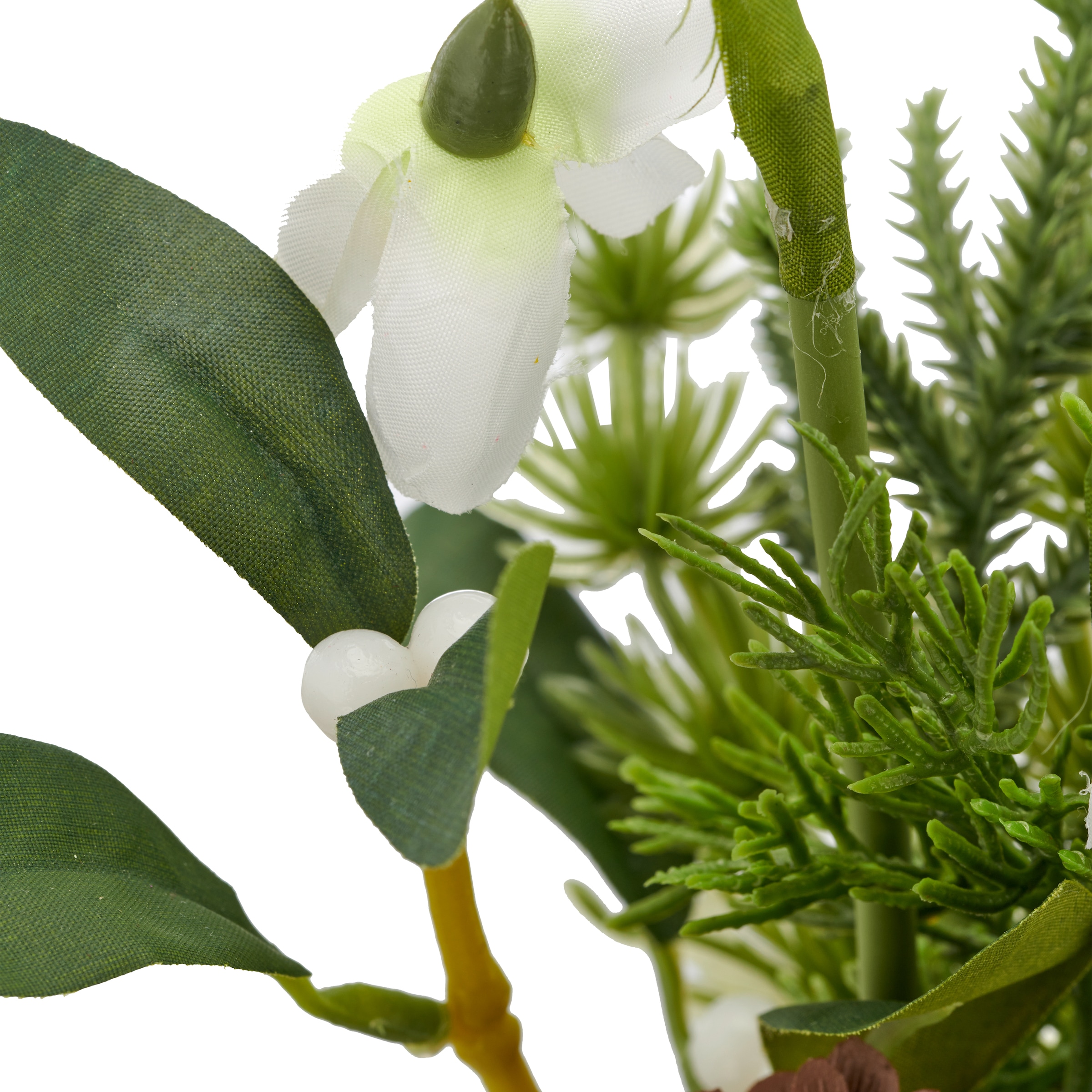 Creativ green Winterliche Kunstpflanze »Arrangement mit Schneeglöckchen« mit Tannenzweigen und Zapfen