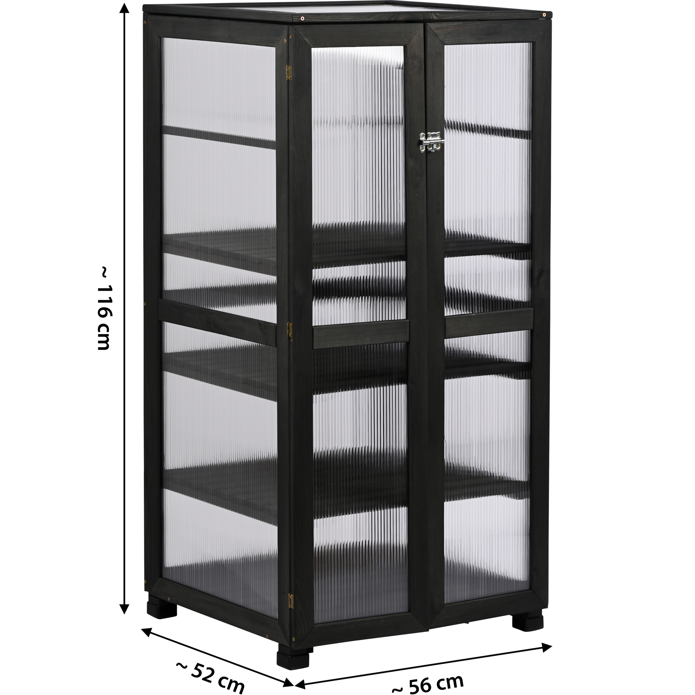 dobar Anzuchttopf »Dome« grosser Anzuchtschrank aus FSC®-zertifiziertem Kiefernholz, Anthrazit