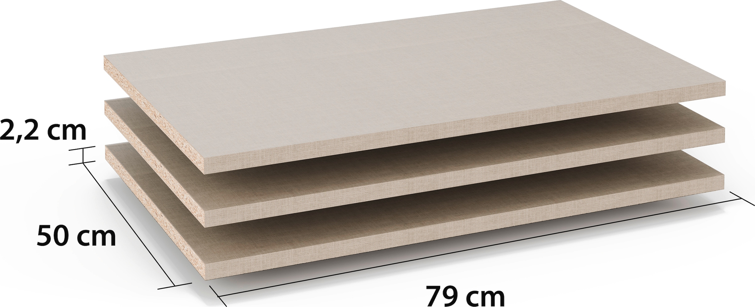rauch Tablette de rangement »Zubehör für Rauch-Schränke ORANGE/BLACK,« lot de 3, largeur 79 cm, profondeur 50 cm