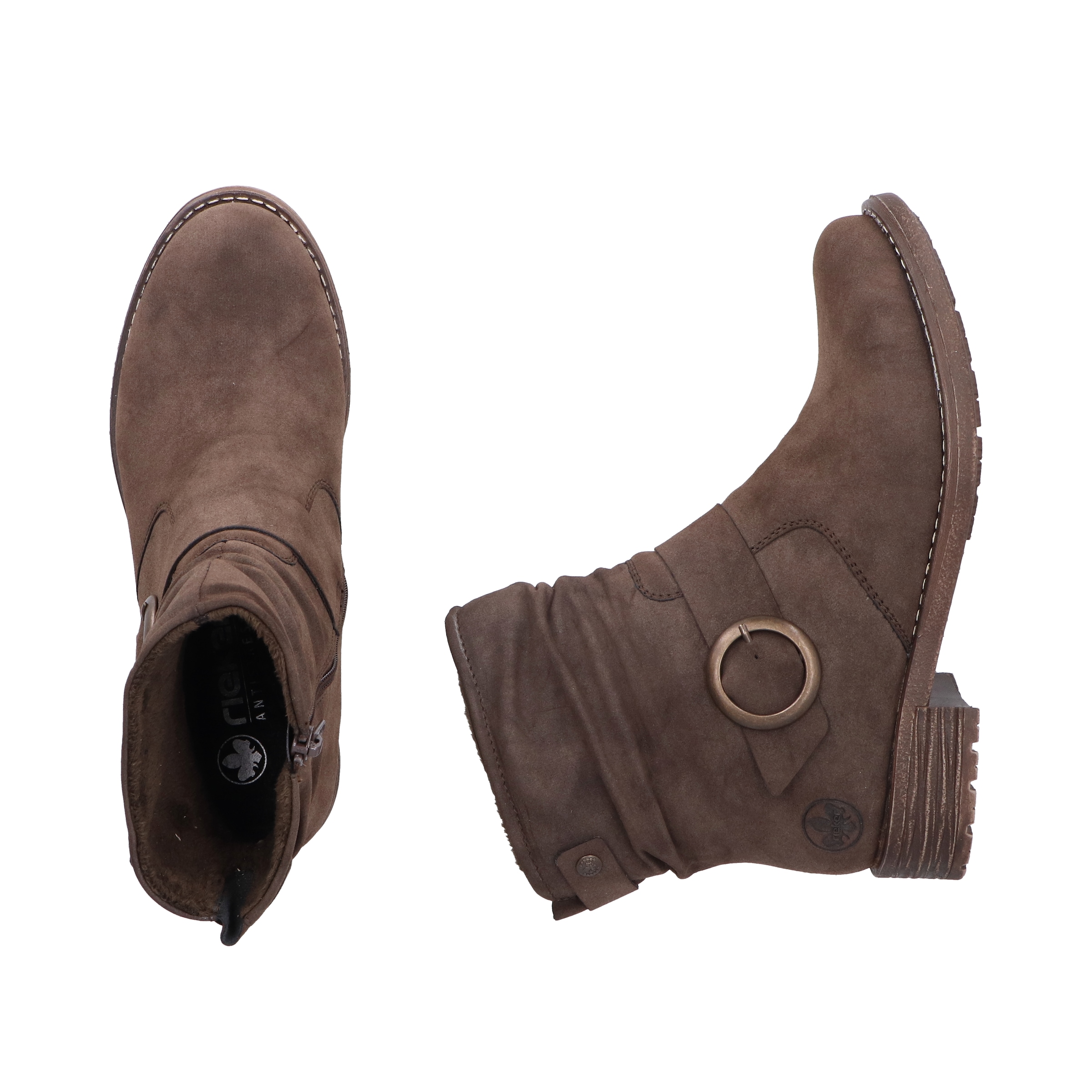 Rieker Stiefelette  Boots, Blockabsatz, slouchy Schaft und Innenreissverschluss