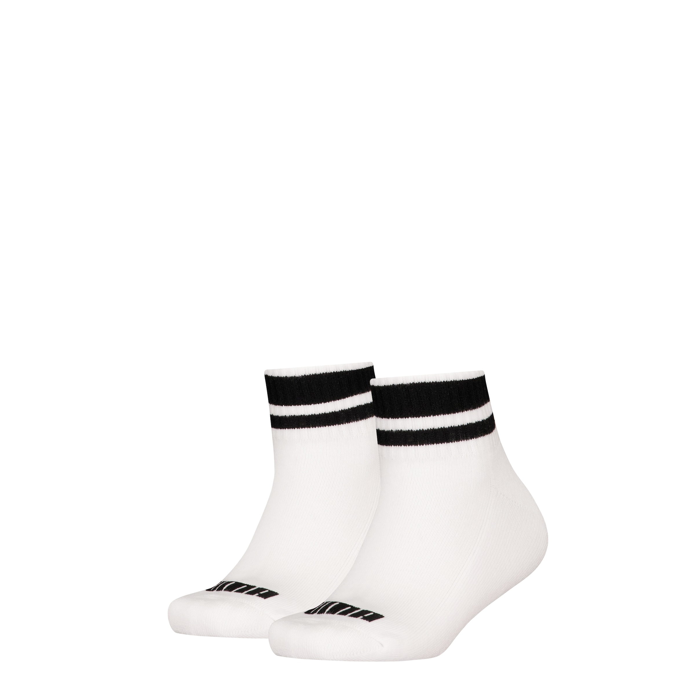 PUMA Chaussettes courtes »PUMA KIDS CLYDE CUSHIONED QUARTER 2P« 2 Paar,  mit gestreiften Bündchen