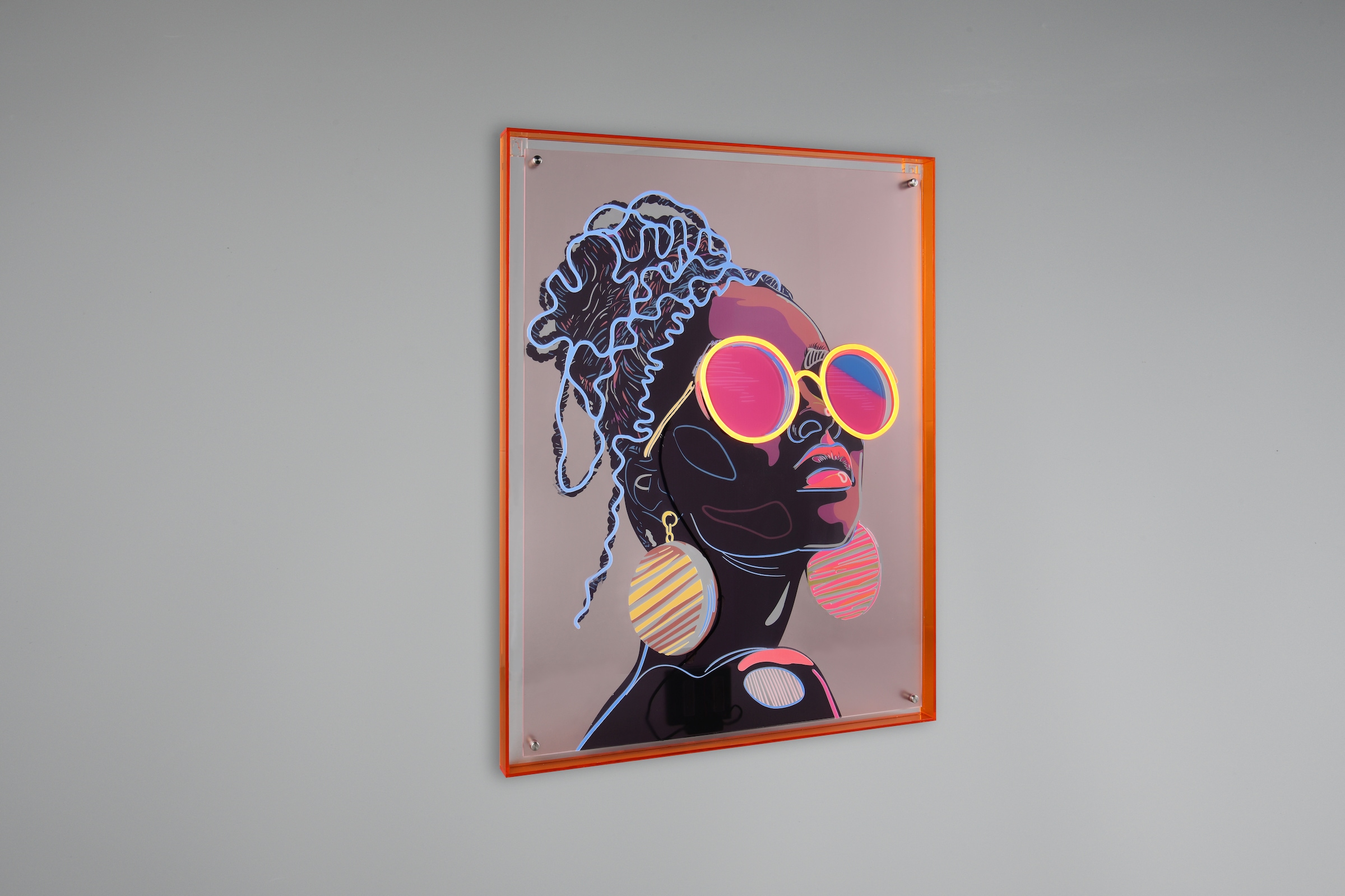 MIRRORS AND MORE Tableau en verre acrylique »AMIRA« 1 cuis tlg. Œuvre d'art avec fonction LED