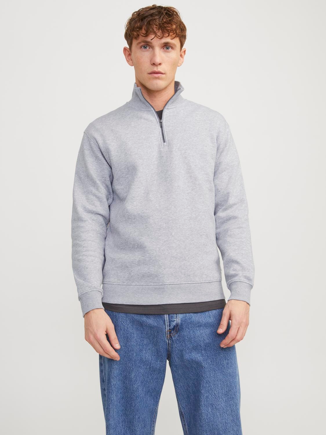 Jack & Jones Sweatshirt »JJEBRADLEY SWEAT HALF ZIP NOOS«, Materialmix, relaxed fit

