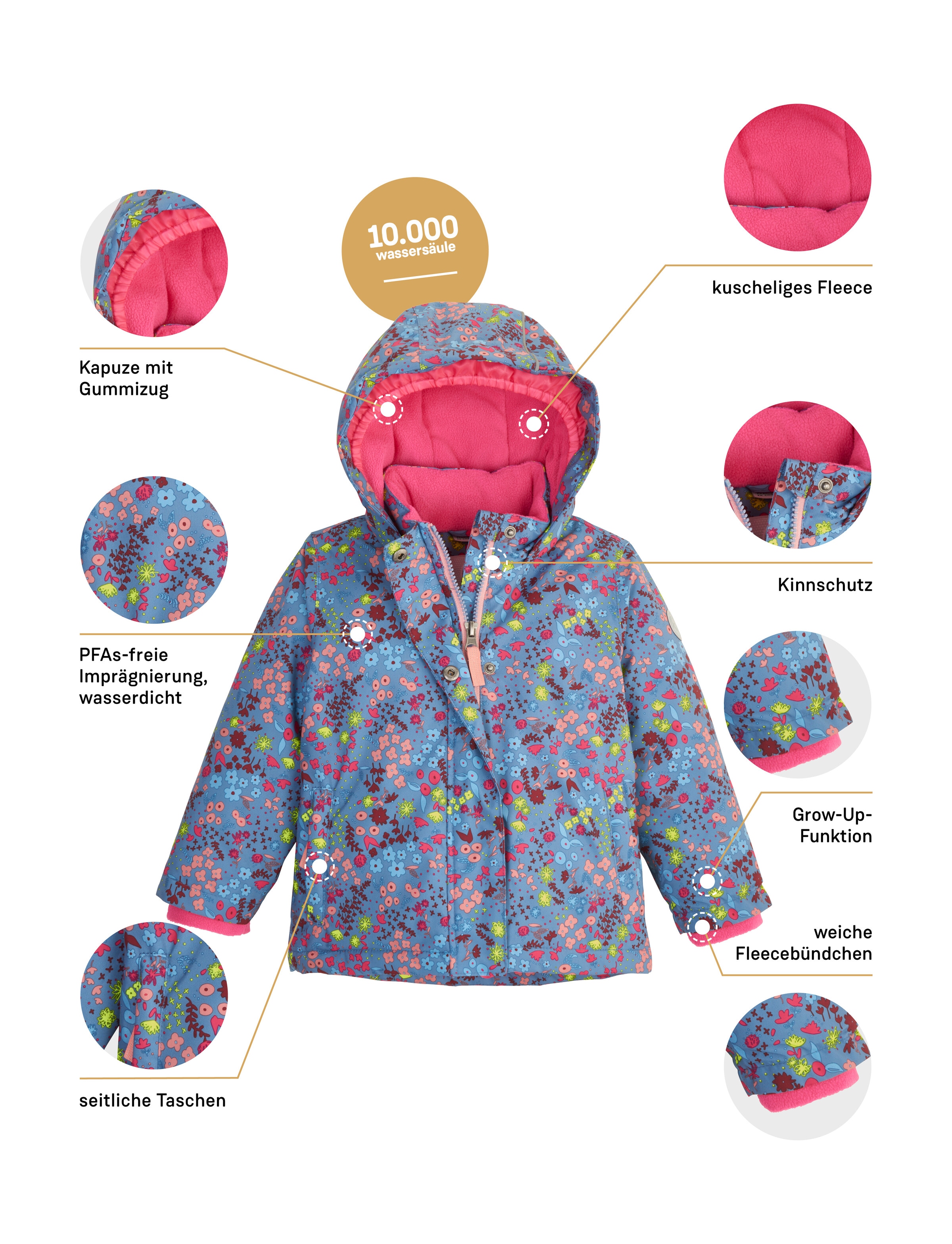 first instinct by killtec Funktionsjacke »FIOW 13 MNS JCKT« Wasserdichte Funktionsjacke mit verlängerbaren Ärmeln und Fleece.