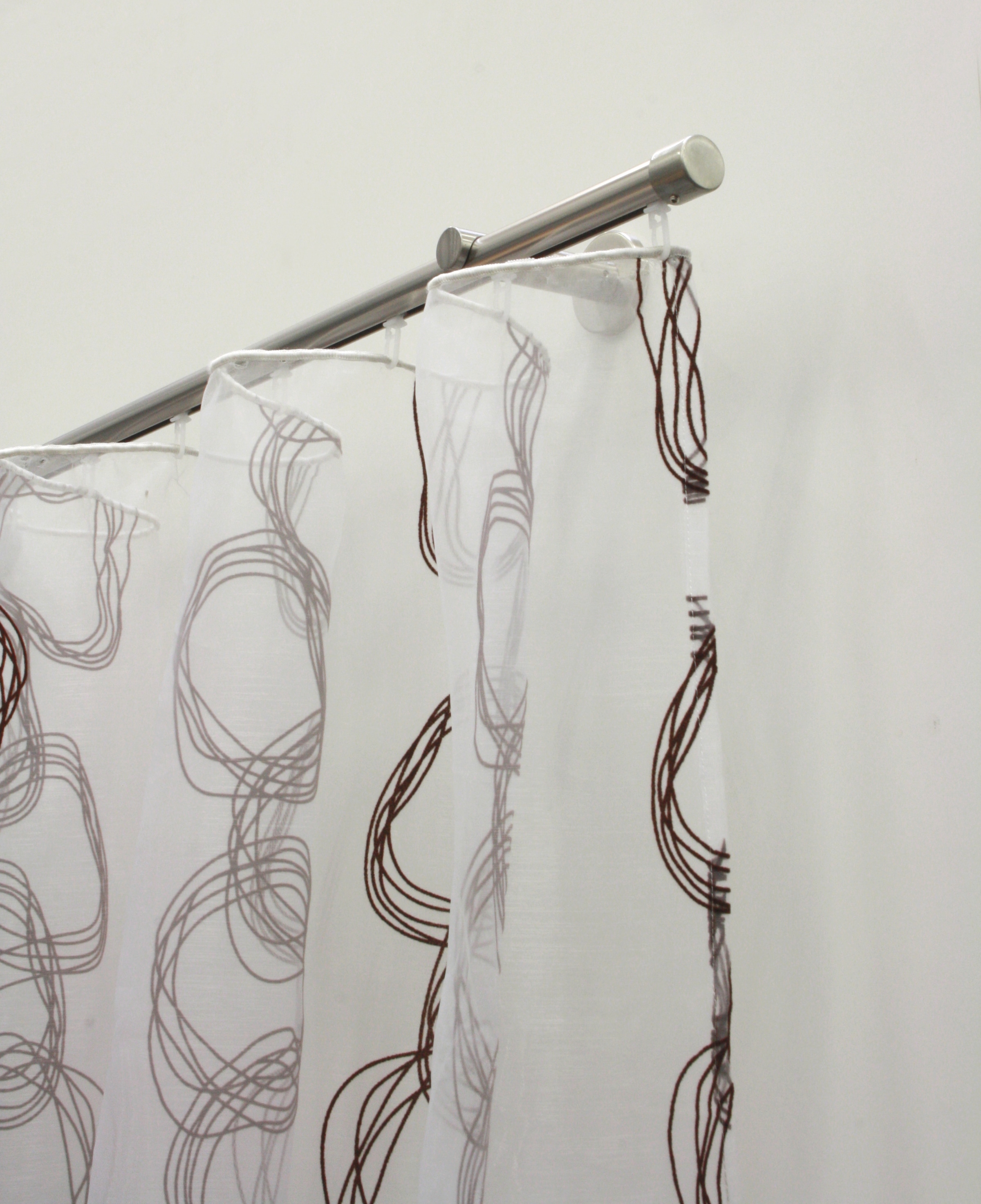 GARDINIA Tringle à rideaux »Set Isa 1-Lauf mit Innenlauf II« Ø 2 mm 1 läufig-läufig mit Bohren, Wandmontage, Metall, Komplettes Gardinenstangen-Set