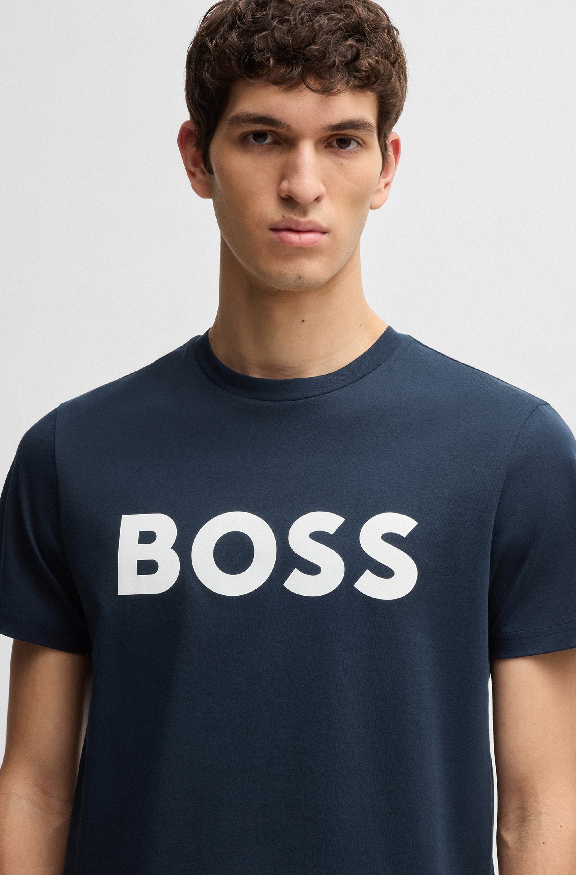 BOSS ORANGE T-Shirt »Thinking« 1 Stk. Rundhalsausschnitt, Regular Fit, grosser Logodruck