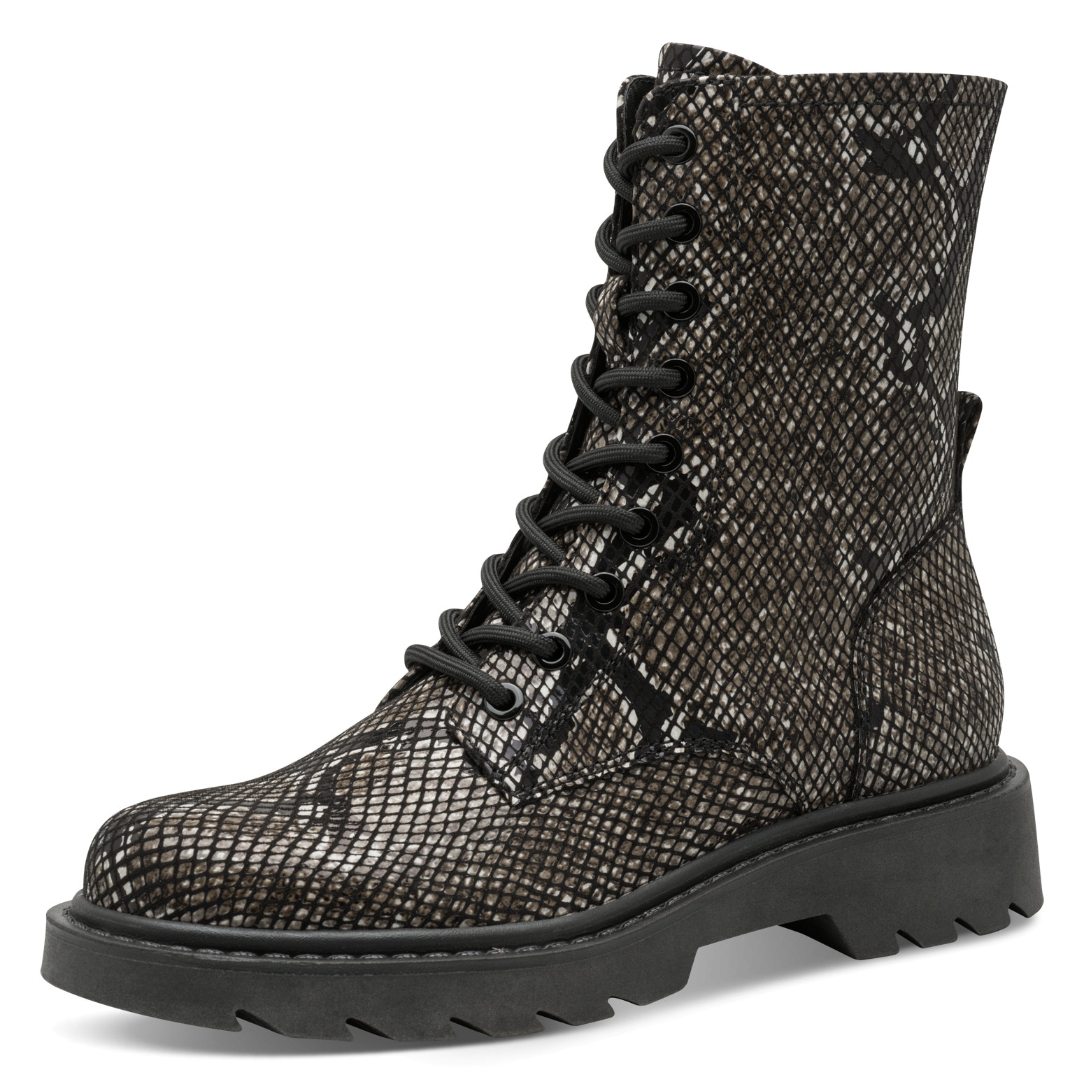 Tamaris Schnürstiefelette  , Blockabsatz, Schnürboots mit trendiger Prägung