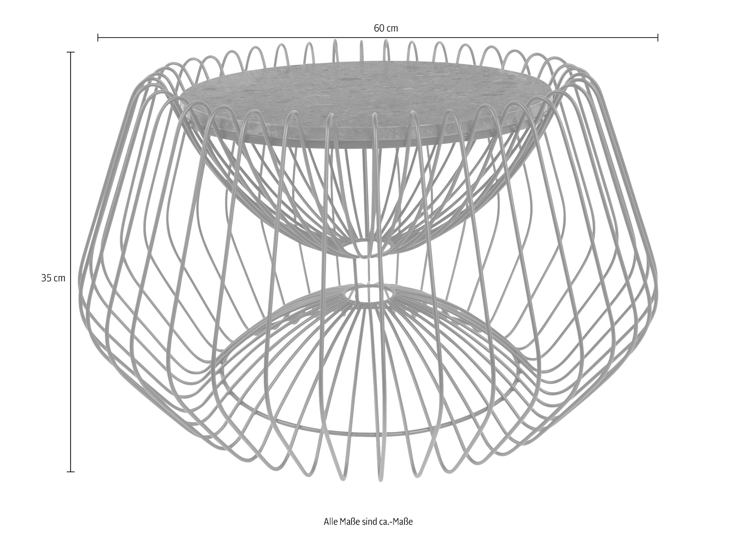 Kayoom Beistelltisch »Malibu 325, Beistelltisch mit edler Marmorplatte« 1 Stk. tlg. ø-Marmorplatte: ca. 37 cm, angesagtes Metalldesign, pflegeleicht