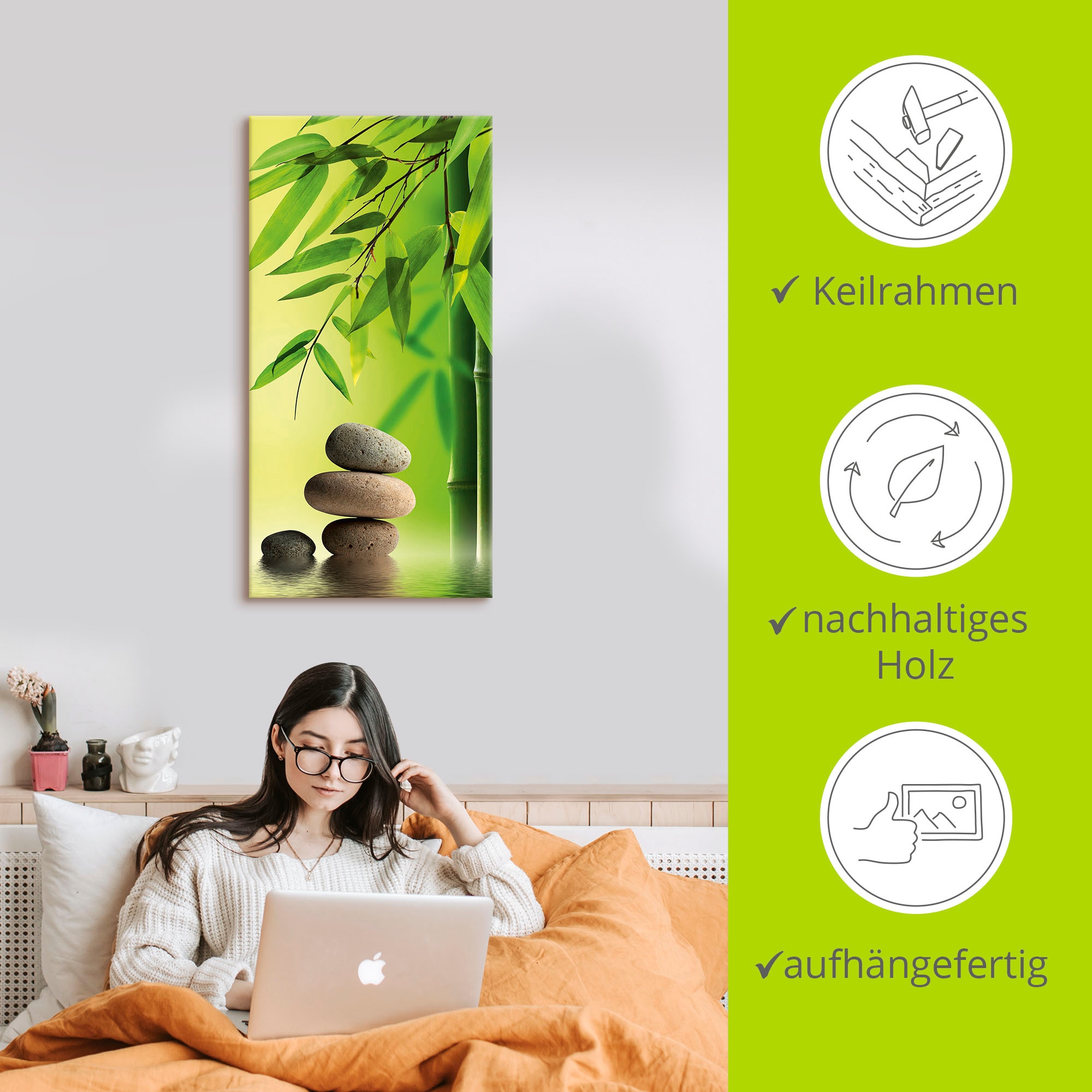 Artland Leinwandbild »Spa Stillleben« Zen 1 Stk. tlg. auf Holzrahmen gespannt