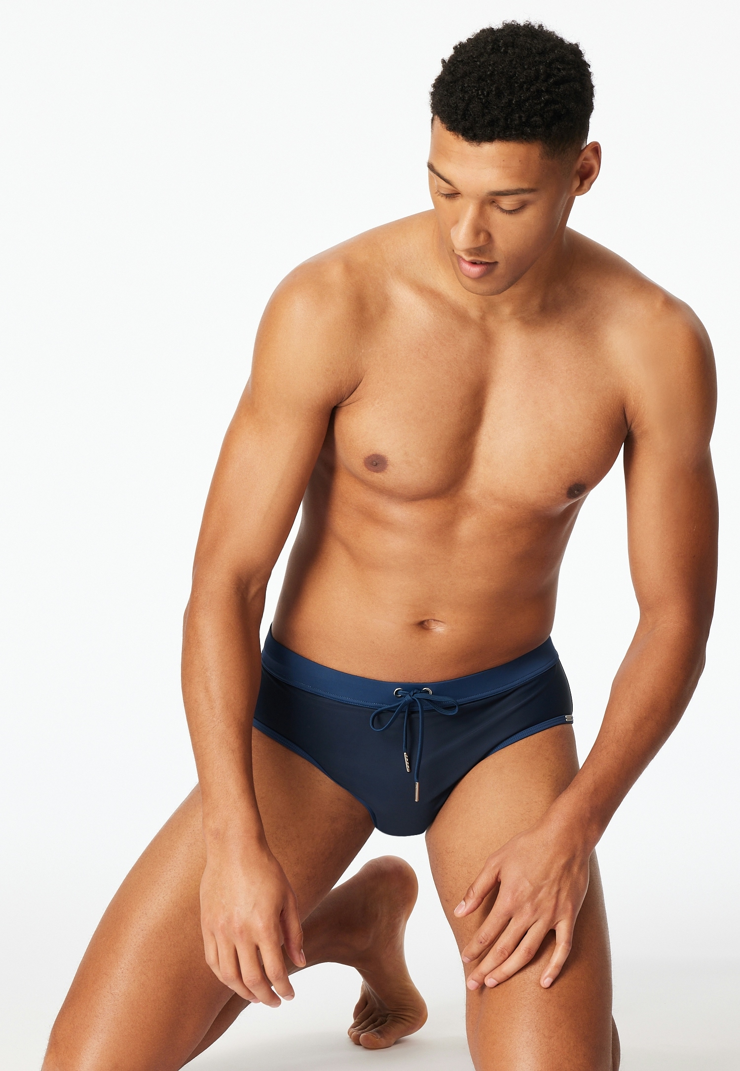 Schiesser Slip de bain »Aqua« kontrastfarbener Bund mit Kordel