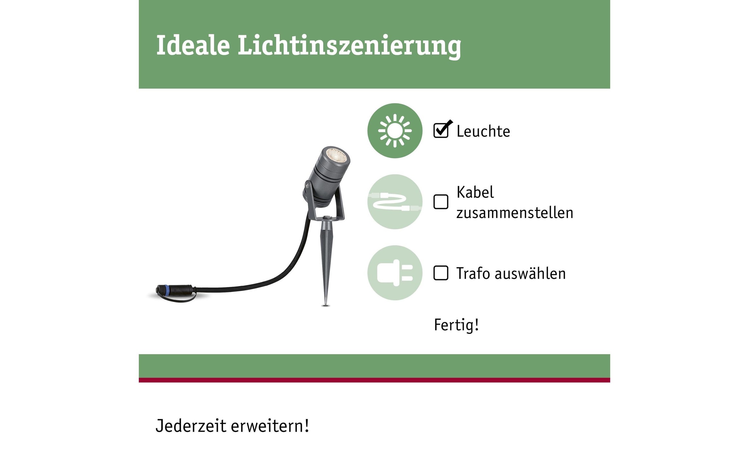 Paulmann LED Gartenstrahler »Plug&Shine« LED-Modul 1 Stk. Warmweiss LED-Modul, 12W IP65 230V 3000K Alu Grey