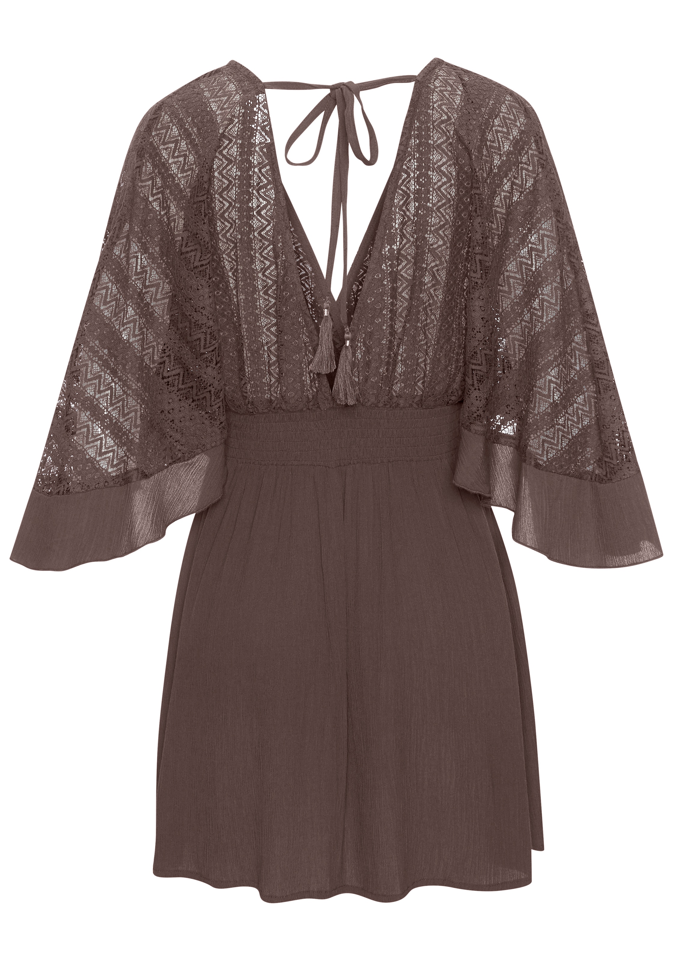 LASCANA Robe tunique mit weiten Ärmeln, aus Spitze, Blusenkleid, Strandmode