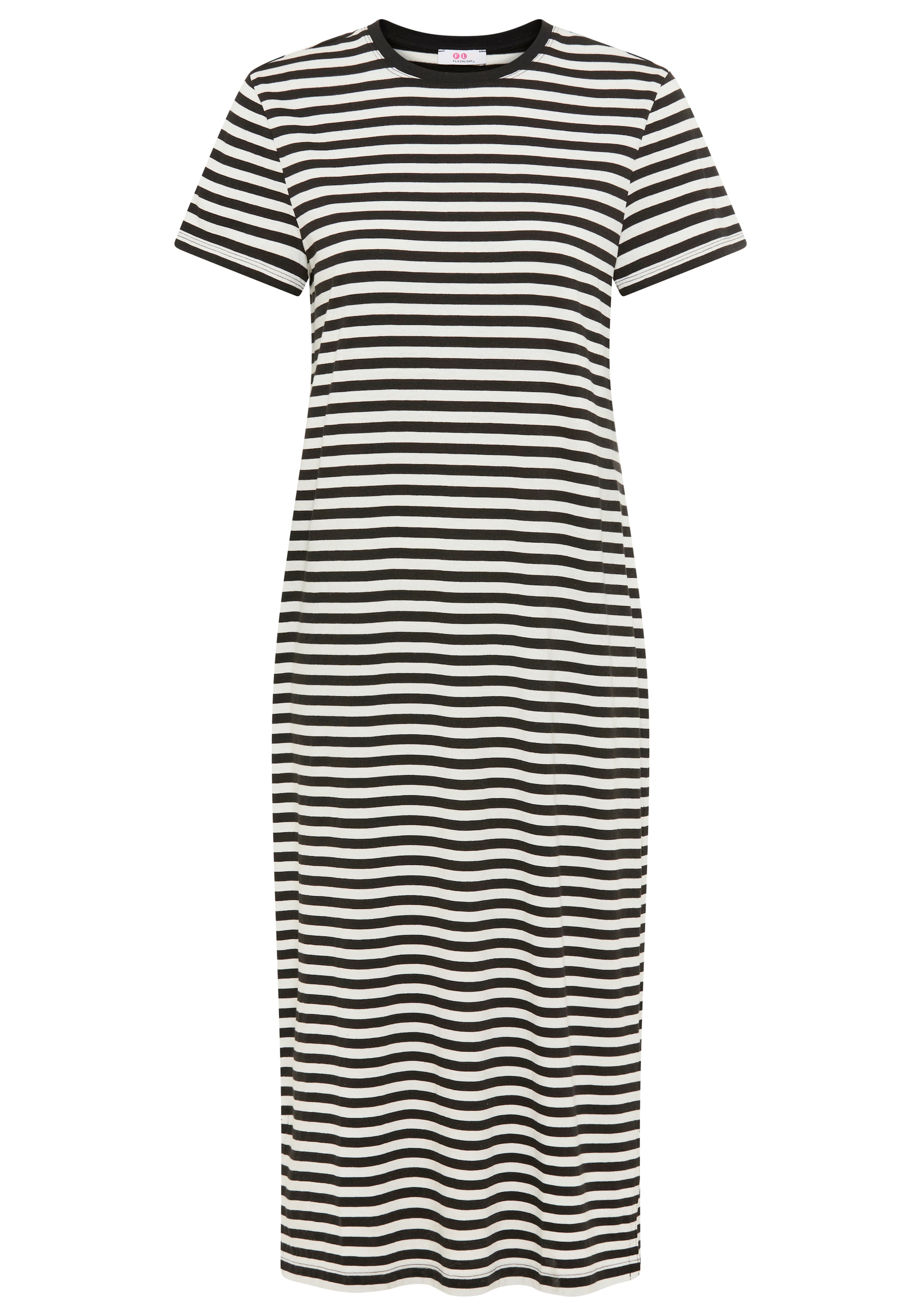 Flashlights Robe t-shirt wadenlange Schnittform, aus Single Jersey, mit gestreifter Optik