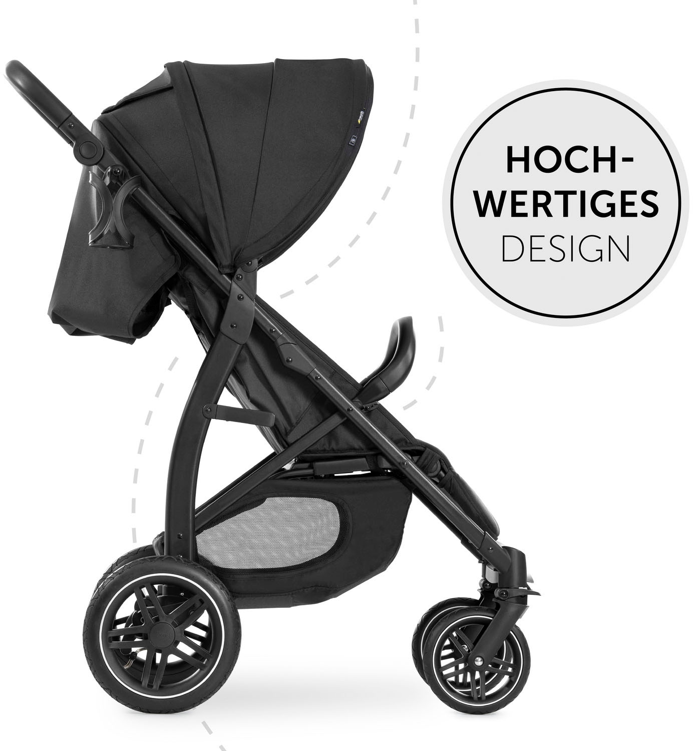 Hauck Kinder-Buggy »Rapid 4D Air, black« mit verlängerbarem 3-Zonen Verdeck