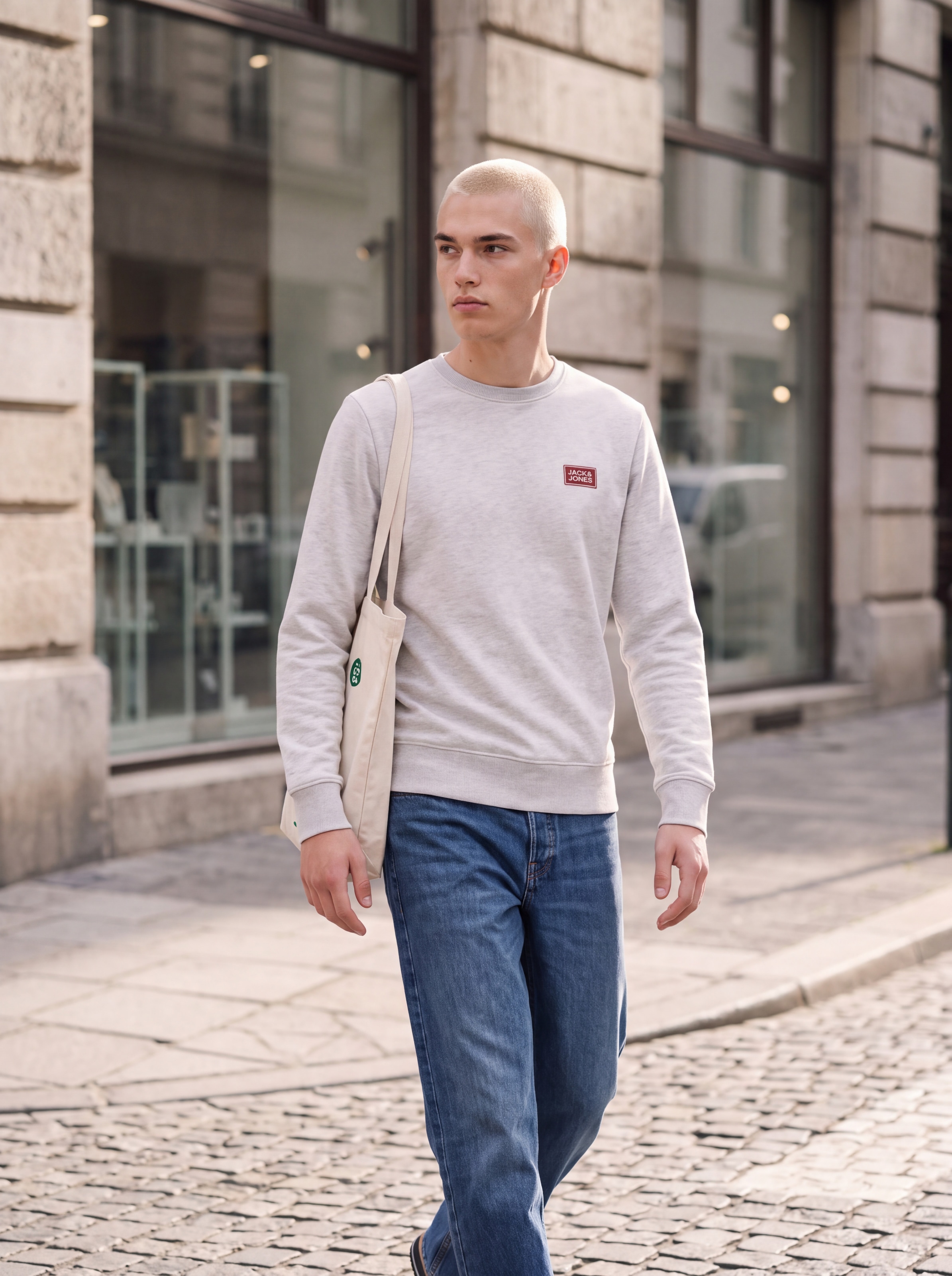 Jack & Jones Sweat-shirt »JJRUSH SWEAT CREW NECK 3PK MP«, 3 mélange coton, coupe régulière
