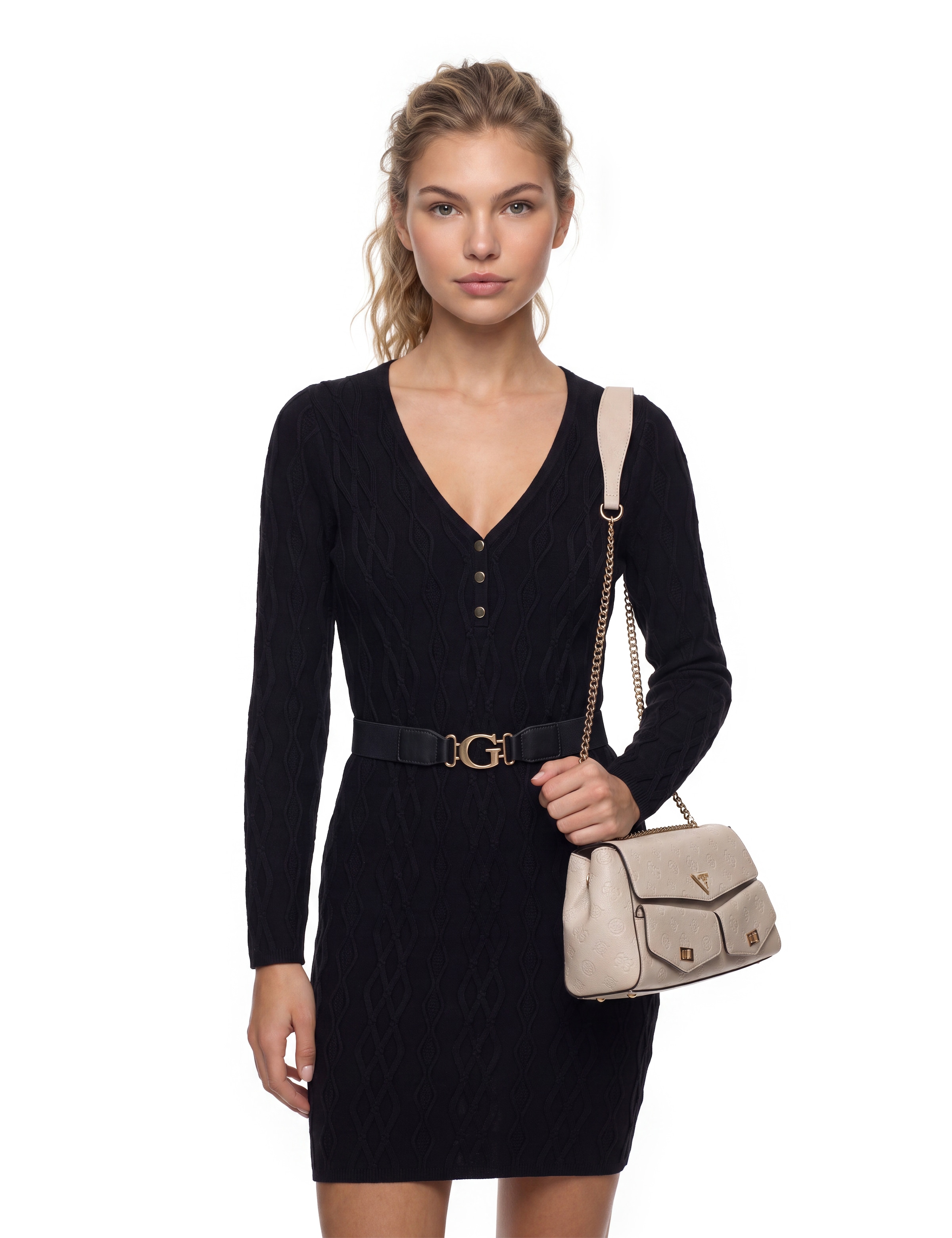 Guess Umhängetasche »BLAKE CNVRTBL XBODY FLAP« Damen Schultertasche, Handtasche mit abnehmbarer Umhängekette