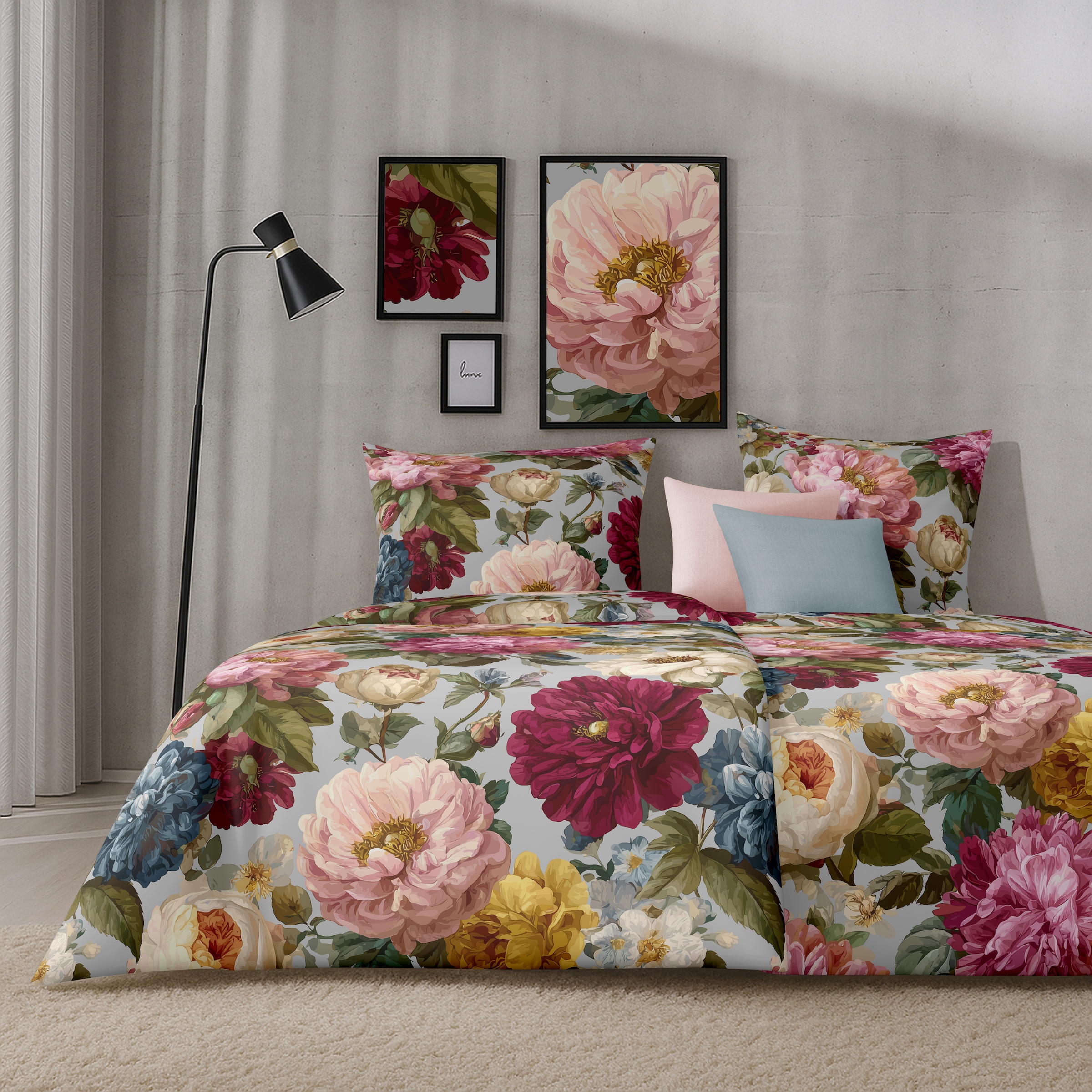 APELT Bettwäsche »Daphne« 2 Bettwäsche-Set mit Reissverschluss, Baumwoll-Satin, Digitaldruck