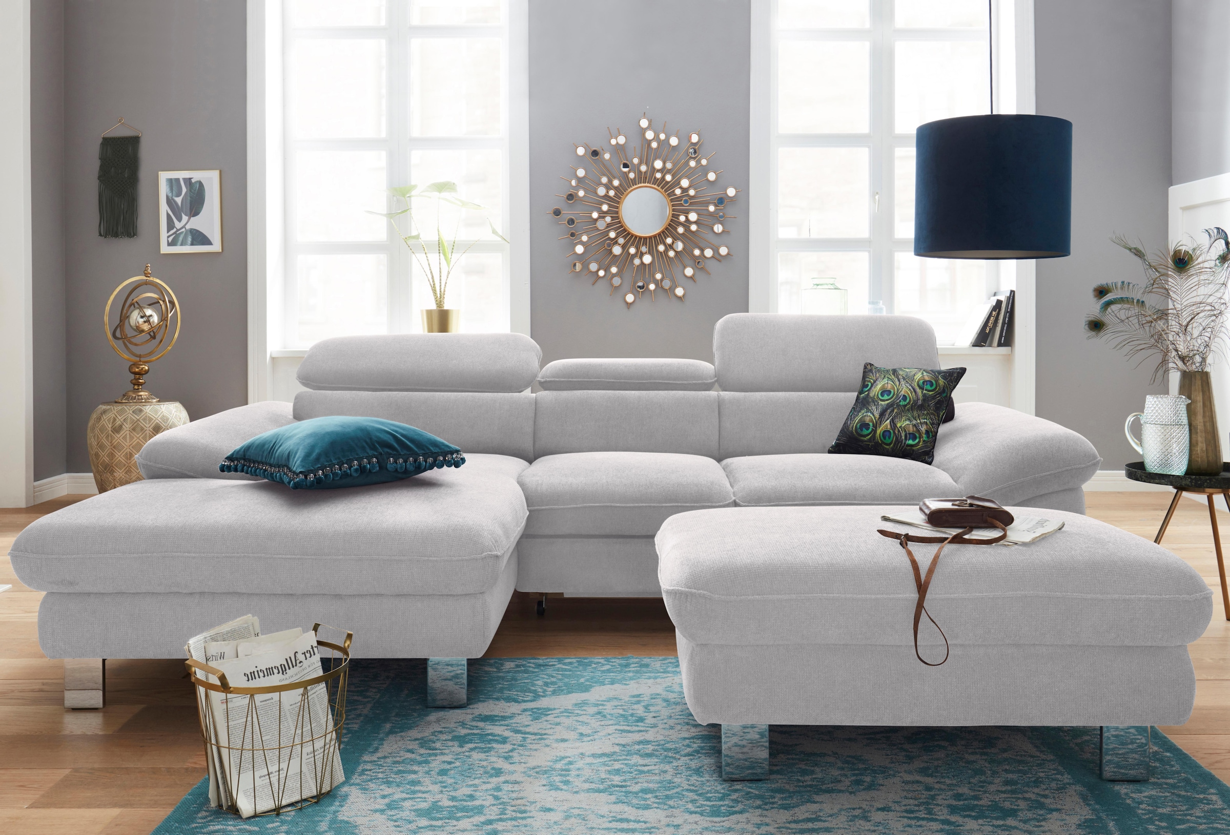 COTTA Canapé d'angle »Driver L-Form« mit Kopfteilverstellung, wahlweise mit Bettfunktion & Bettkasten