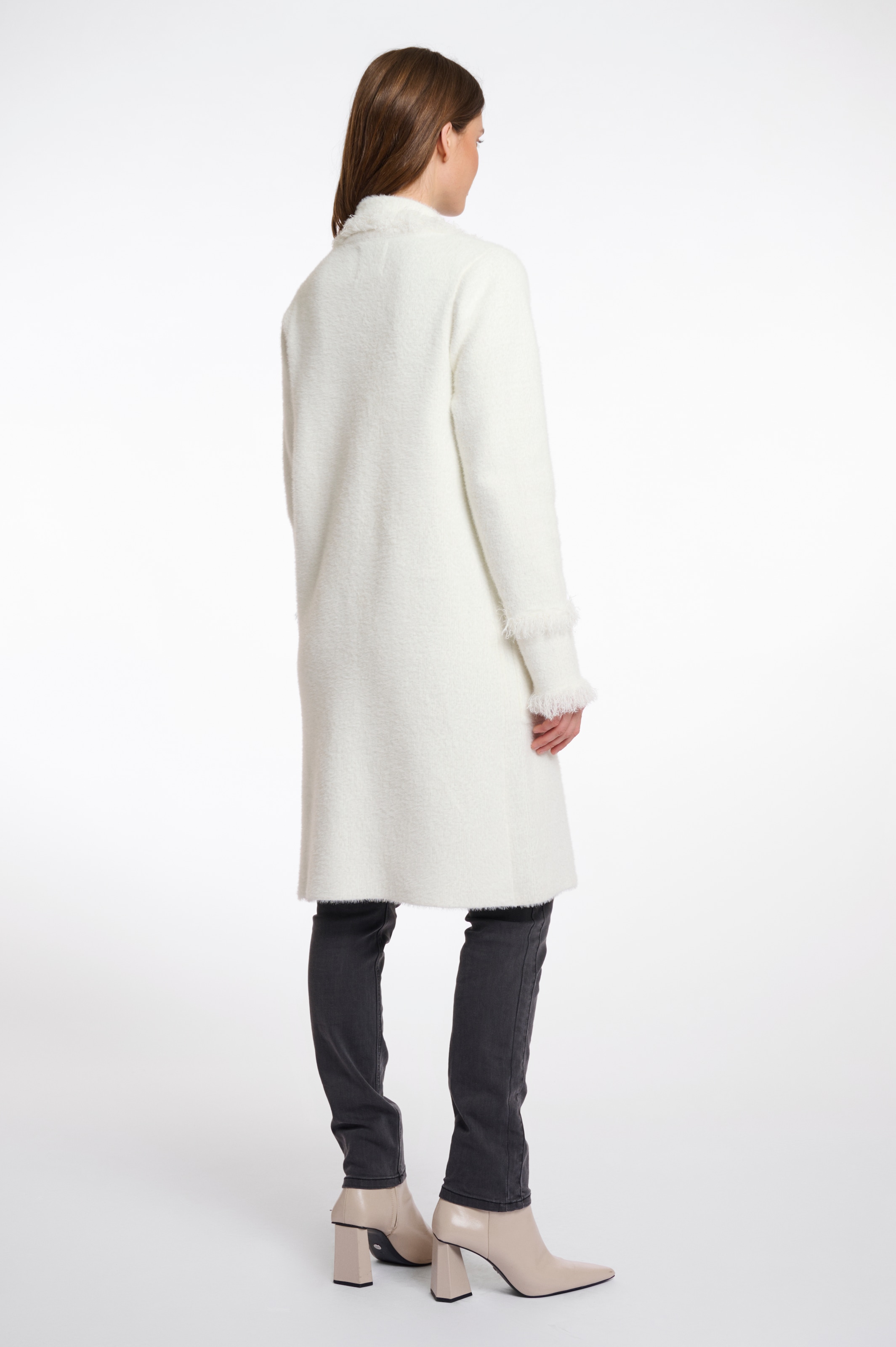 Rino & Pelle Cardigan long »CATENA« avec détails à franges et boutons