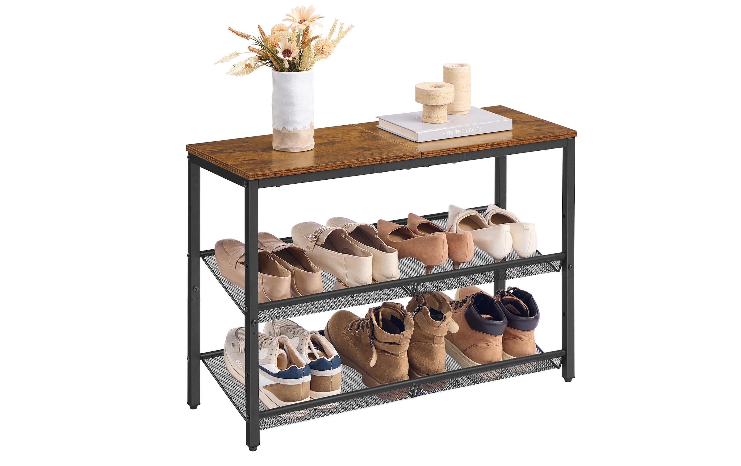 VASAGLE Schuhregal »mit drei Ablagen 28 x 53 cm«