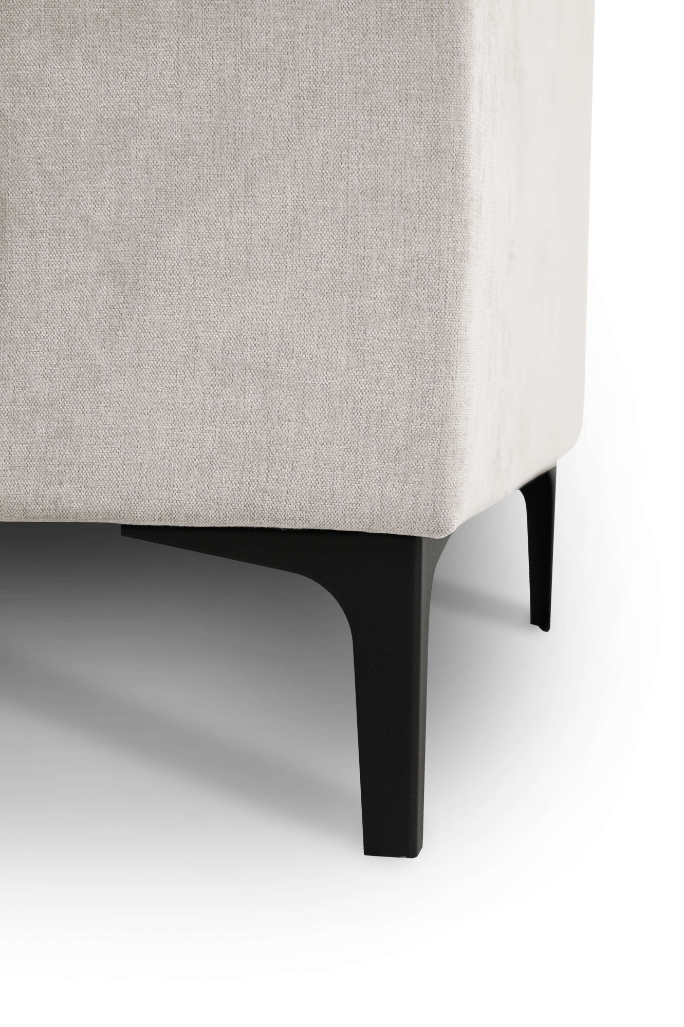 PLACES OF STYLE Ecksofa »Polsterecke Oland, Struktur, Flachgewebe, Luxus-Microfaser, Boucle« L-Form, 280 cm, Wellenunterfederung, Skandi-Design, Metallfüsse