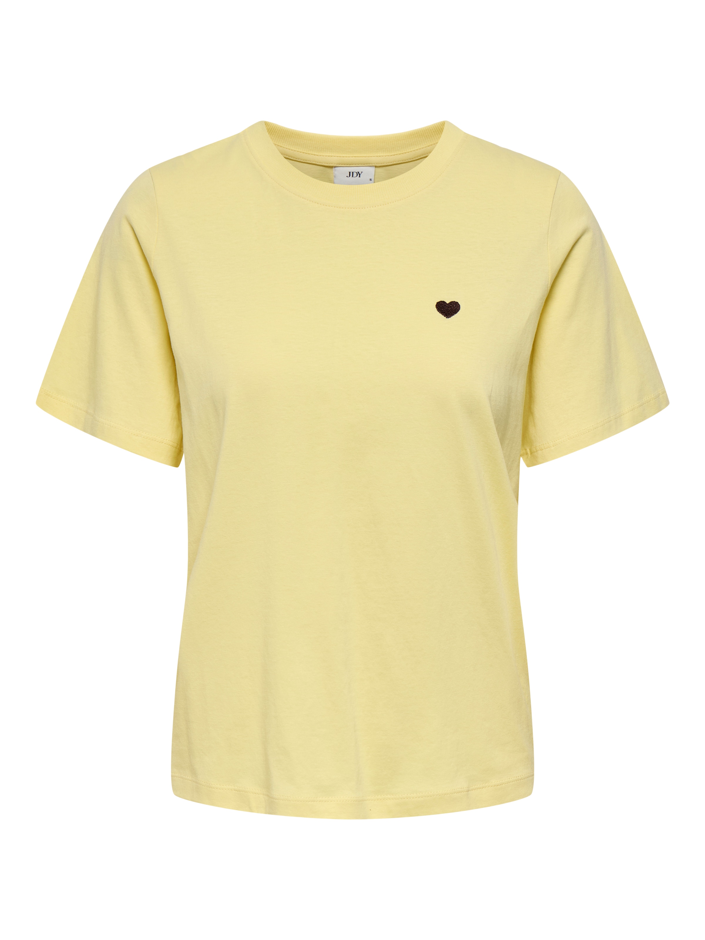 JDY Kurzarmshirt »JDYPISA S/S PRINT TOP JRS NOOS« mit Herz Stickerei