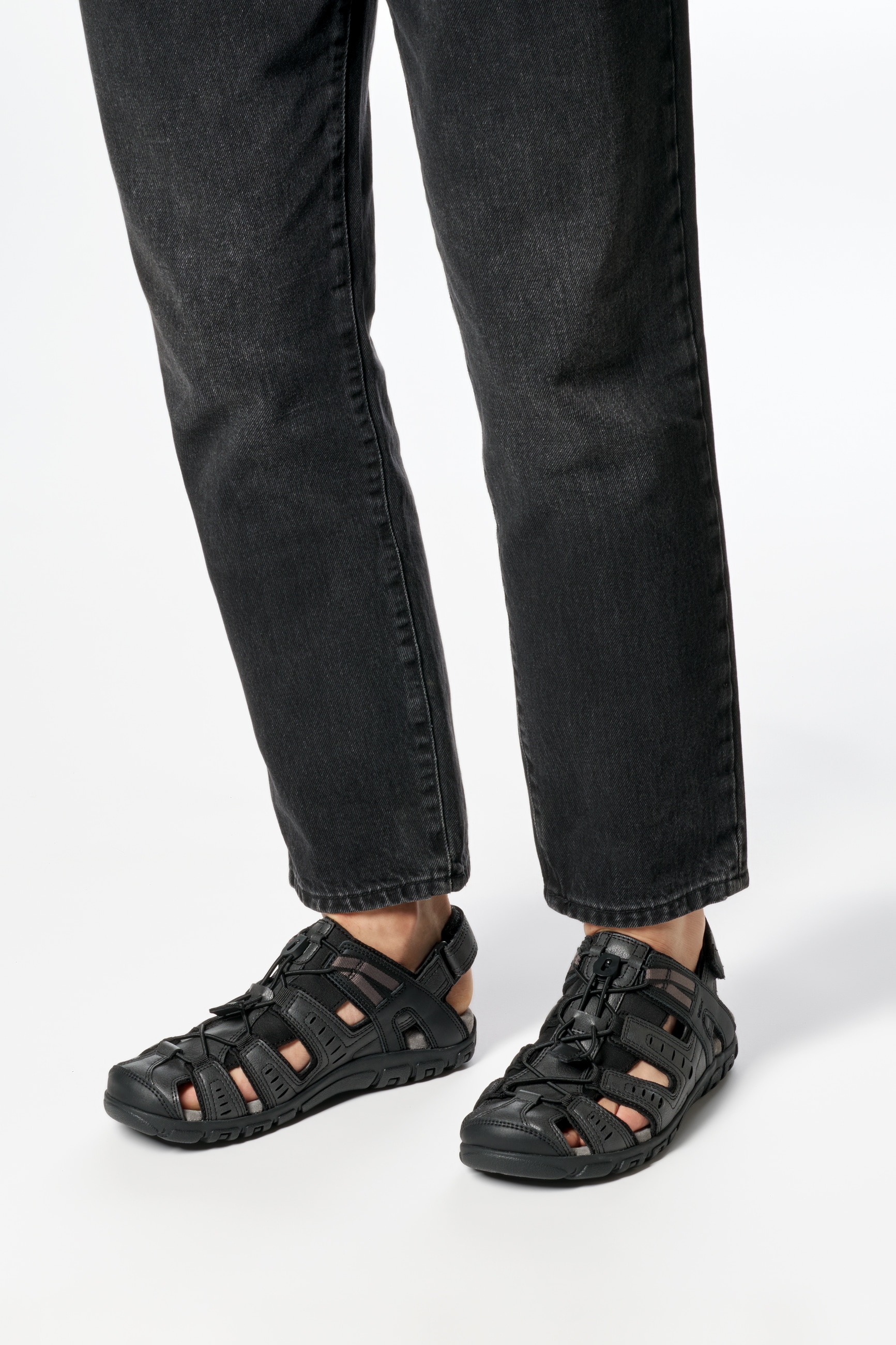 Geox Sandale »UOMO SANDAL STRADA C«  , Sommerschuh, Klettschuh, Outdoorsandale, mit Lederfussbett