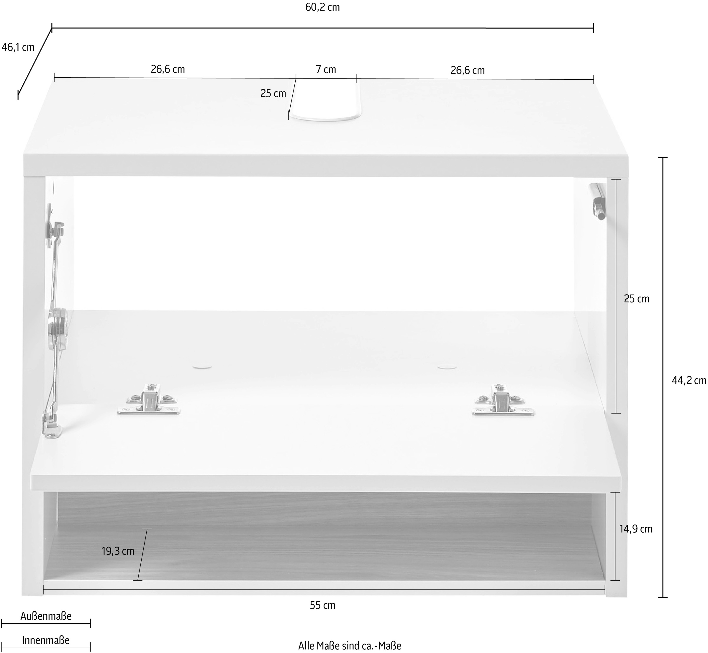 Home affaire Armoire sous lavabo »Studio Line, Badschrank in Hochglanz Weiss, Waschtisch« in zwei Farben verfügbar, ausreichend Stauraum