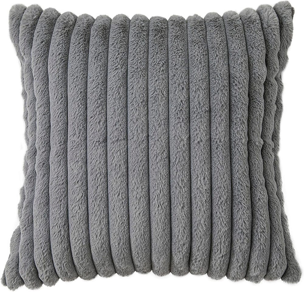 GOODproduct Coussin décoratif »Milara Premium 2er Set, Sofakissen, Wohnzimmer« Housse de coussin duveteuse, unie, très douce, de haute qualité 350g/m²