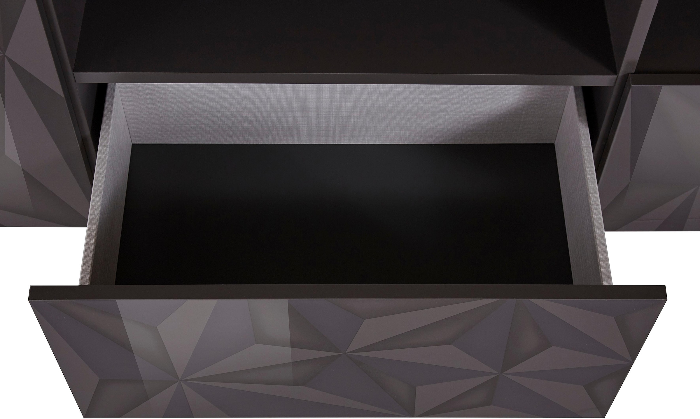 Home affaire Sideboard »Prisma Breite 241, Kommode 2 Türen, 4 Schubkästen, Anrichte« Front mit elegantem Siebdruck, grifflos, viel Stauraum