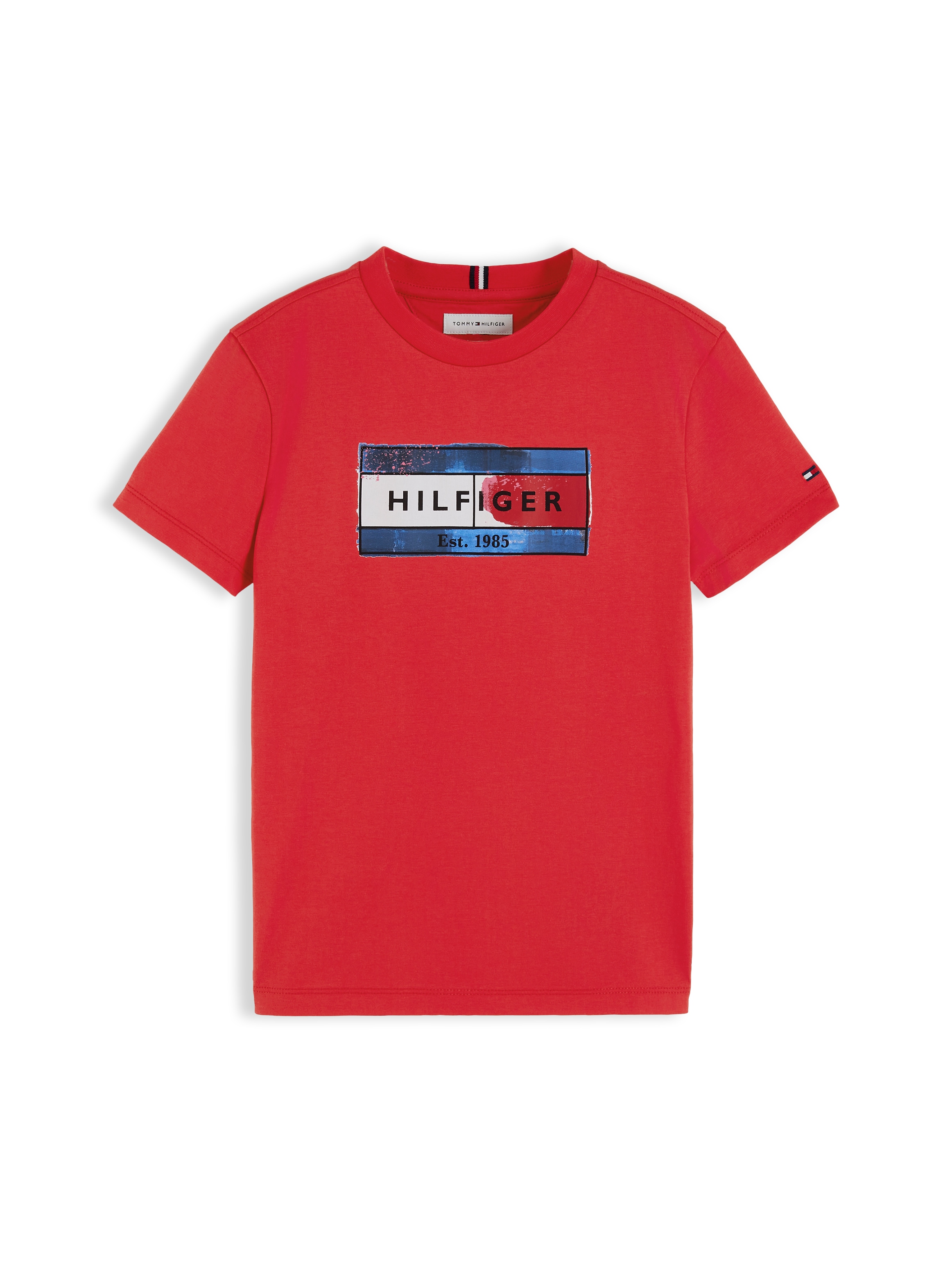 Tommy Hilfiger T-shirt »HILFIGER FLAG GRAPHIC TEE« Encolure ronde, coupe régulière, enfants jusqu'à 16 ans