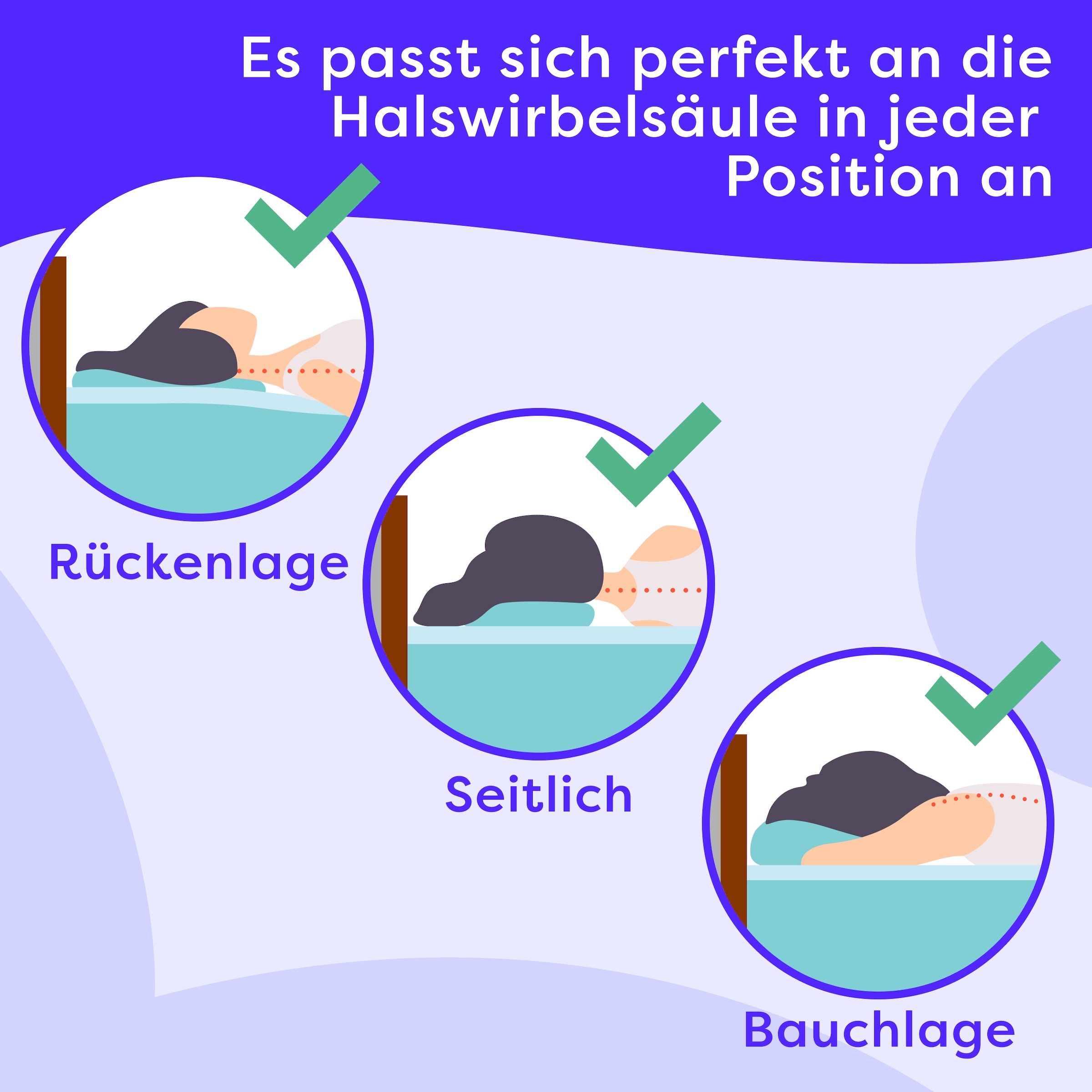 Wolkenfeld Oreiller pour bébé »Eron Kinderkissen« Weiches und Atmungsaktives Kinderkopfkissen - Natürliches Memory Foam