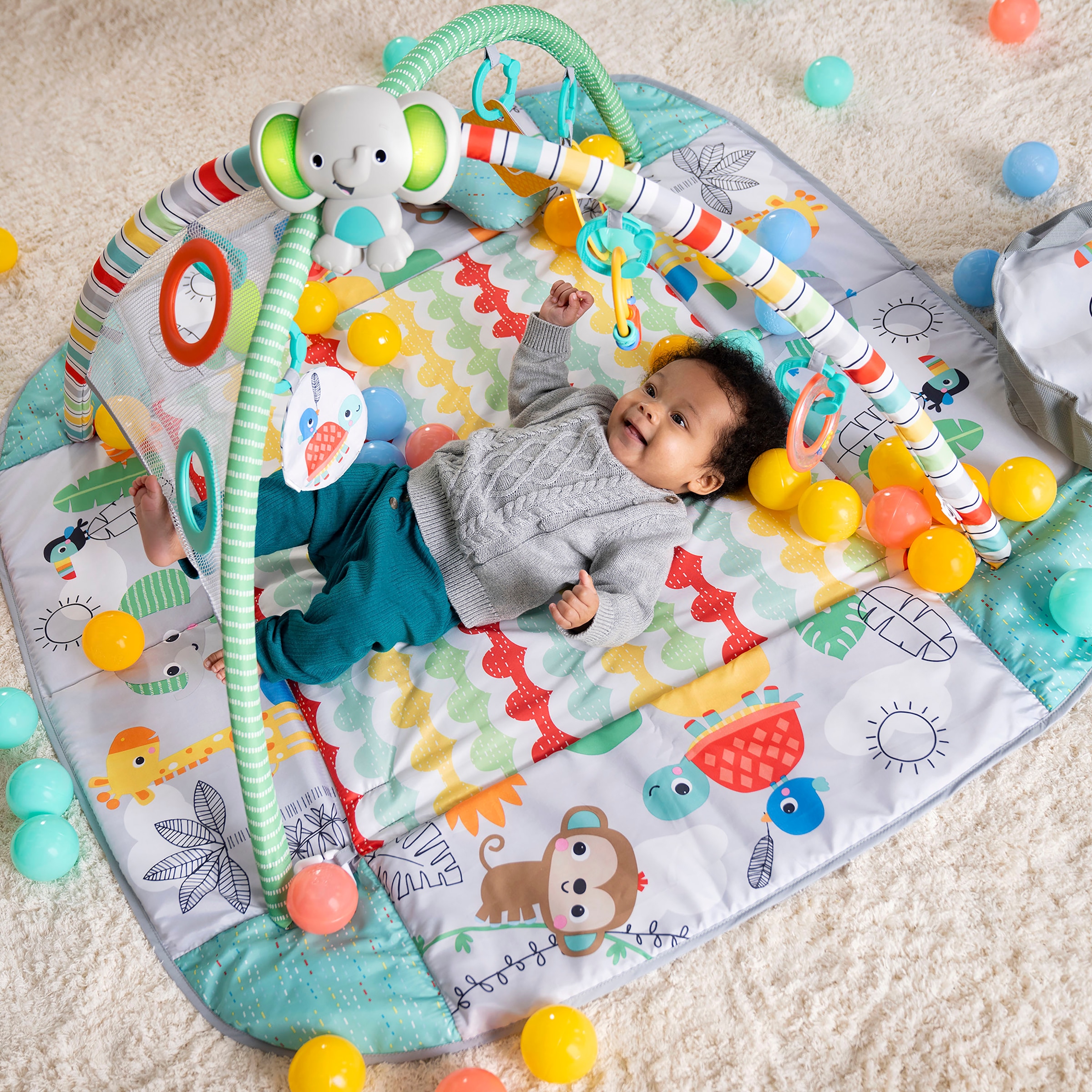 Bright Starts Spielbogen »5-in-1 Your Way Ball Play™ Activity Gym & Ball Pit - Totally Tropical™« mit Licht und Sound