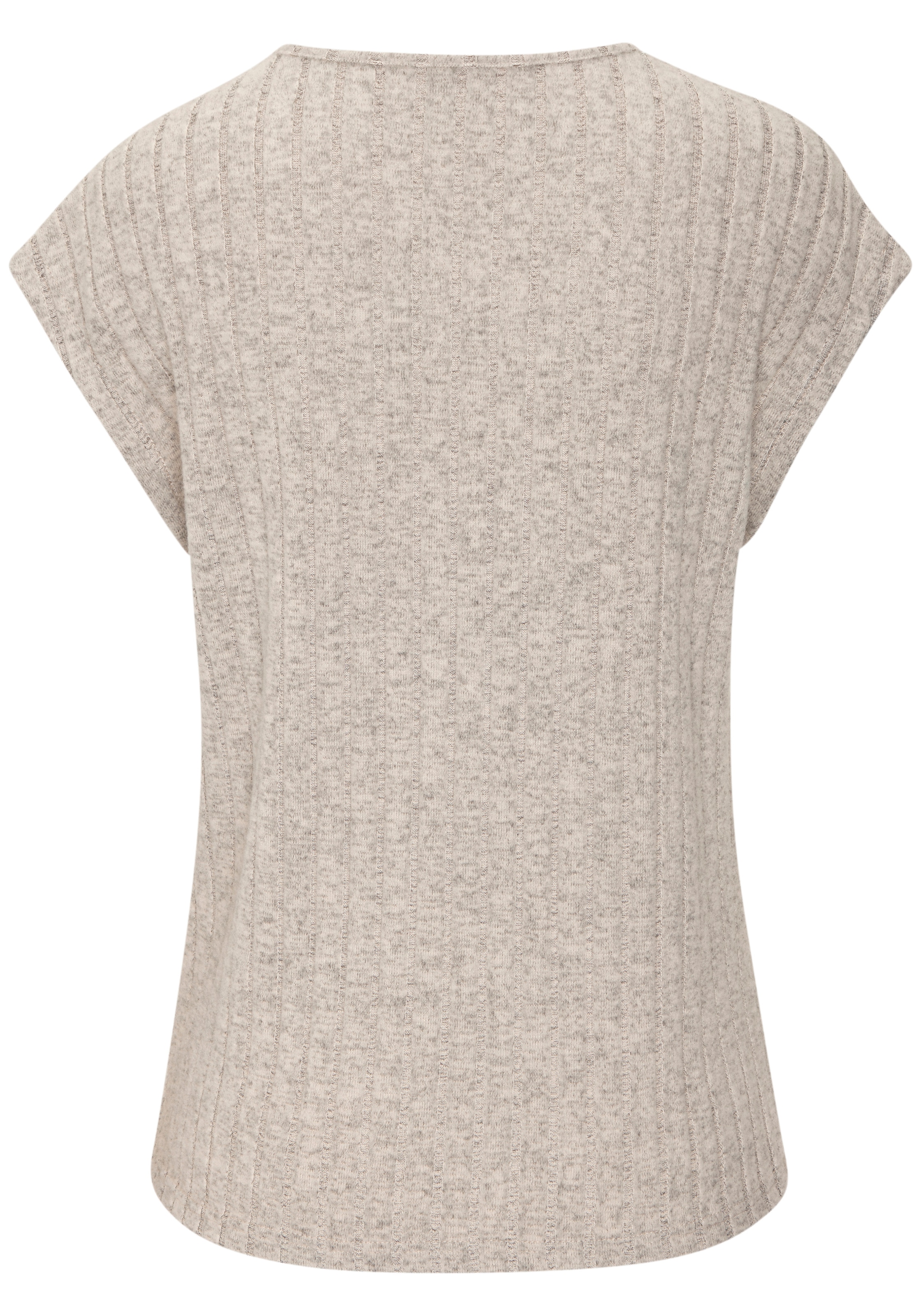 Vivance Kurzarmshirt »aus kuscheliger Rippware mit flauschigem Griff« kuscheliges T-Shirt, Rippshirt aus weicher Jerseyware, lässig