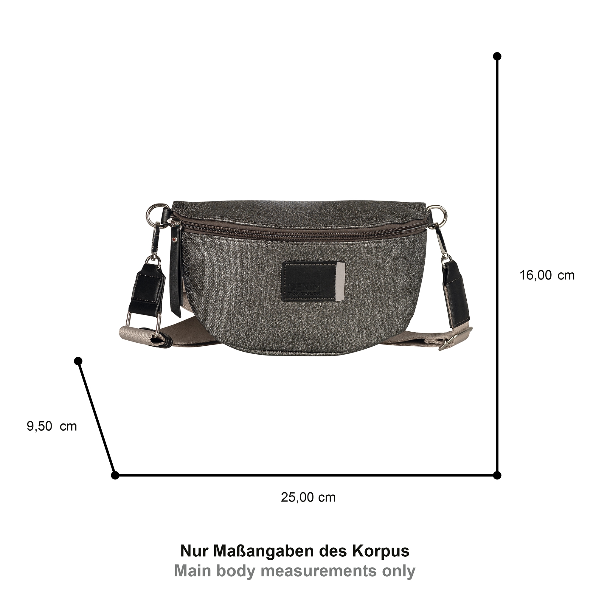 TOM TAILOR Denim Sac ventral »Rosie Canvas« look bicolore avec bandes contrastantes imprimées