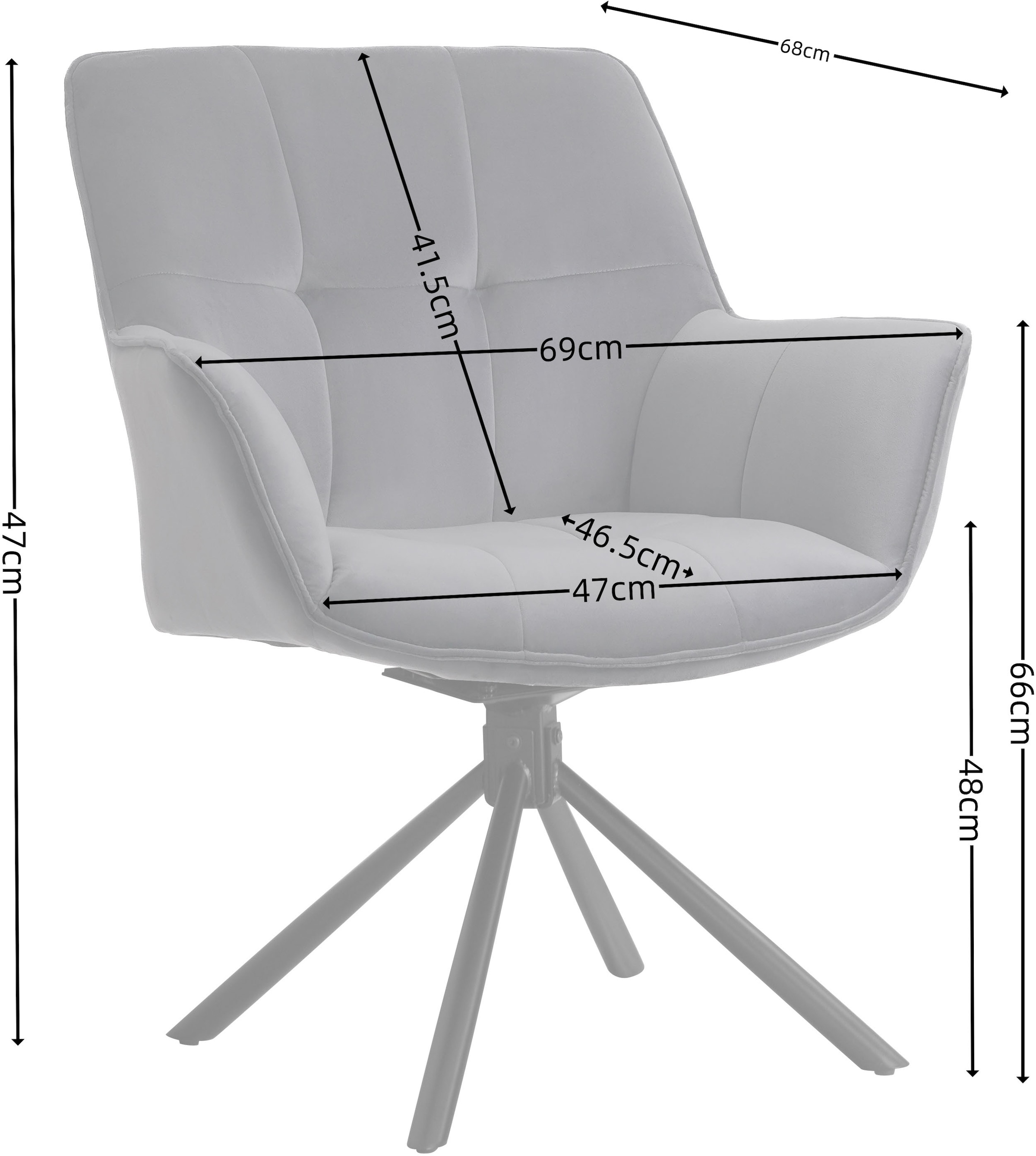GOODproduct Drehstuhl »Lika« () 2er Set, 360 Grad Drehfunktion, Samtpolsterung