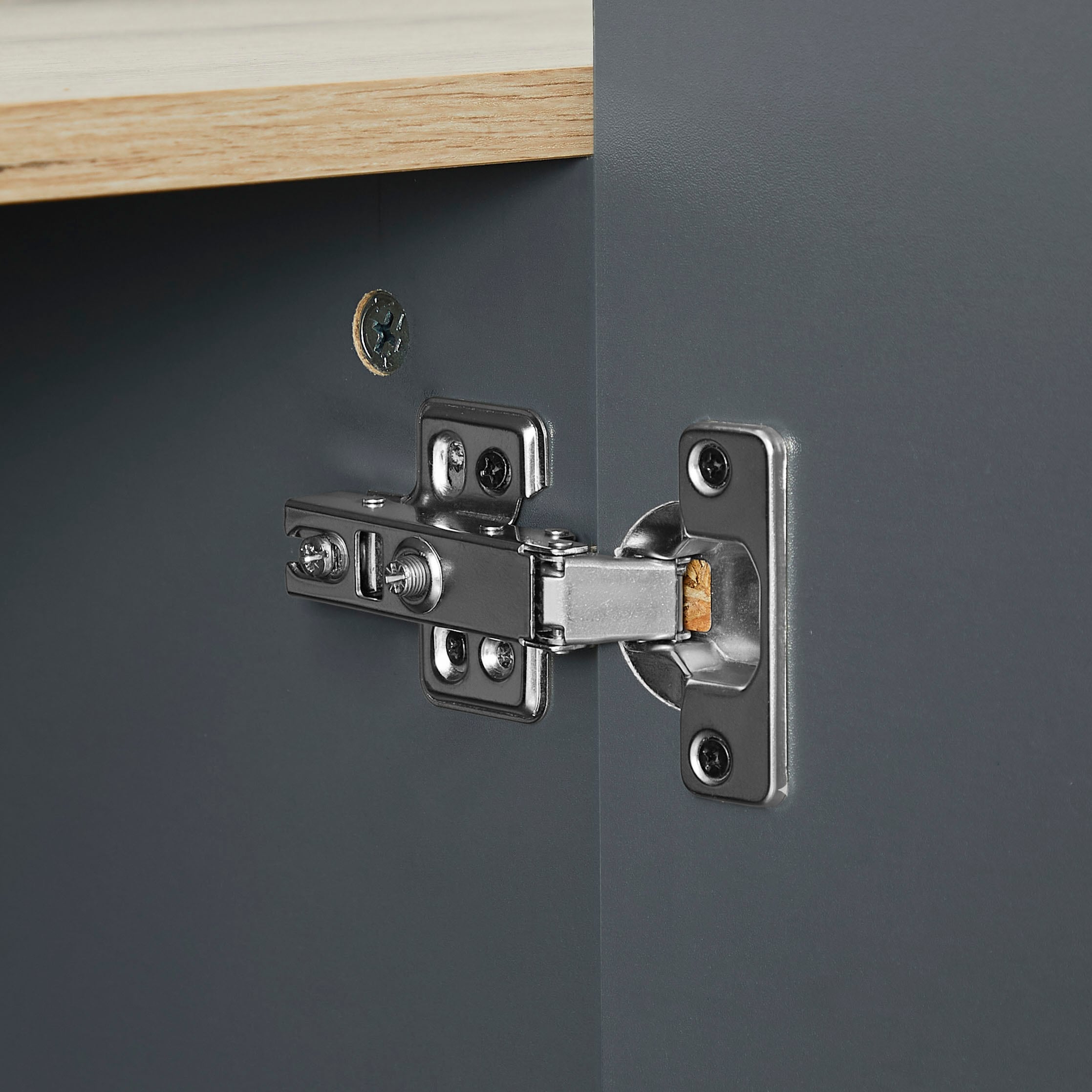 GOODproduct Highboard »Azly« pflegeleichte Melaminoberfläche, robustes Metallgestell, ABS-Kanten