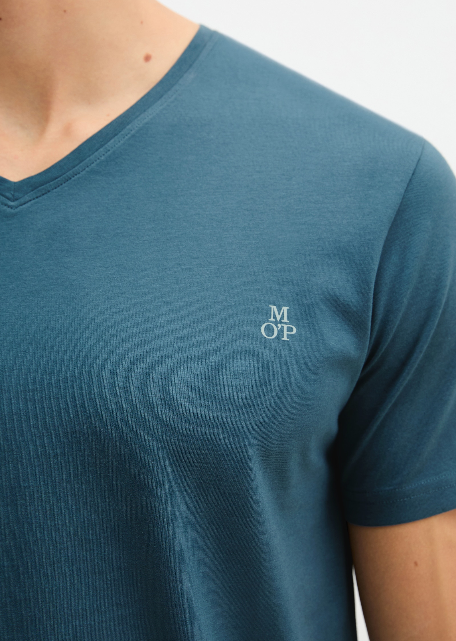 Marc O'Polo Pyjamaoberteil »Mix N Match Cotton« mit V-Neck und kurzem Arm