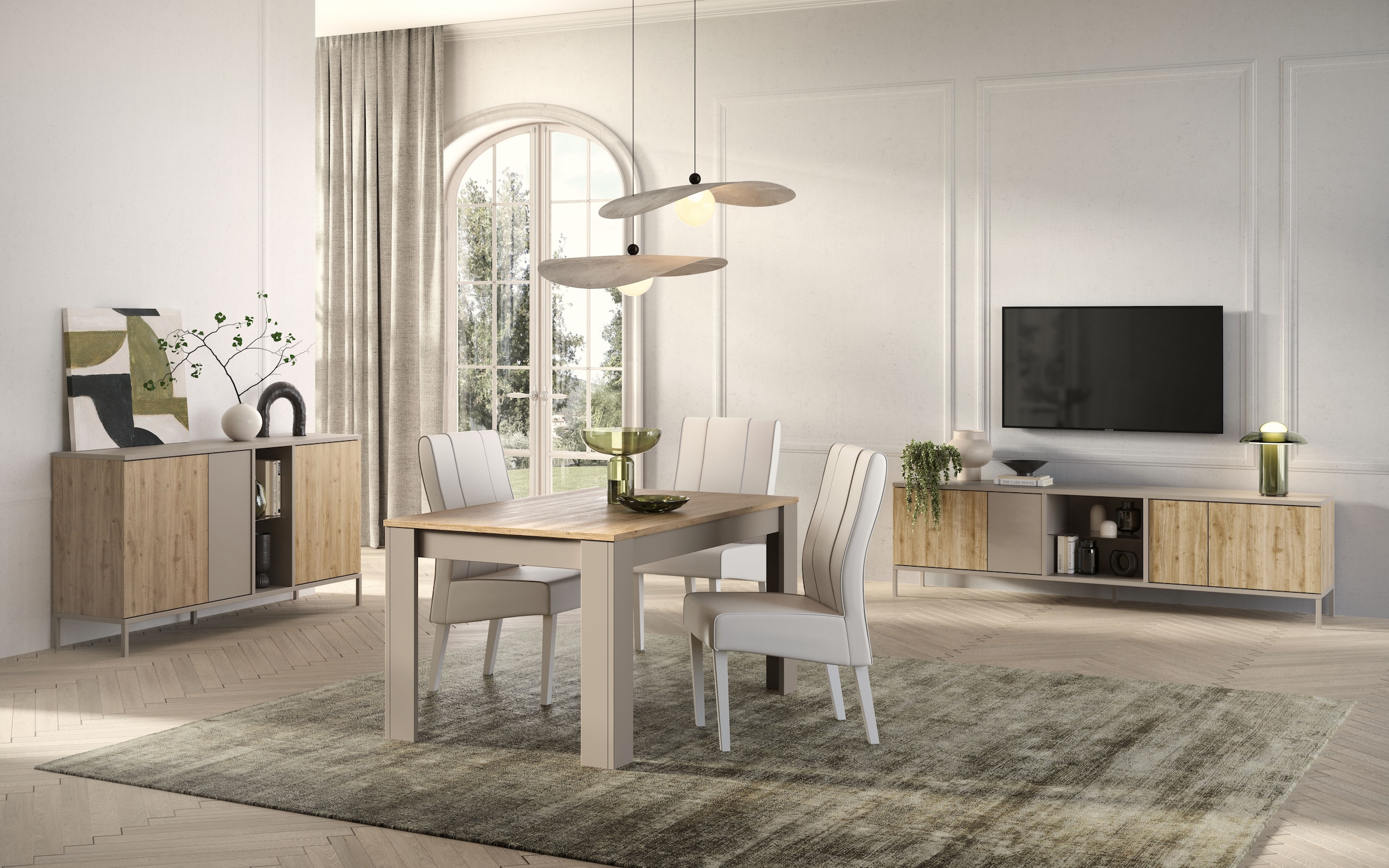 Home affaire Table de salle à manger »Gent 137 x 90 cm, Küchentisch, Esszimmertisch, zweifarbig,« moderner rechteckiger Esstisch, ausziehbar, erweiterbar auf 185 cm