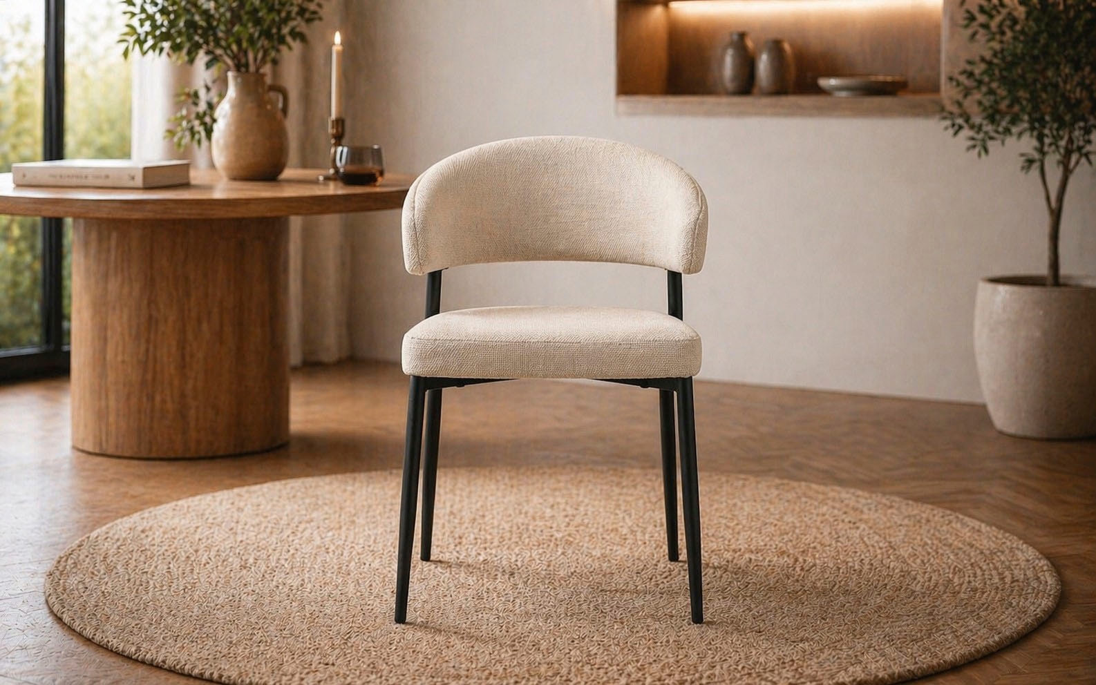 ACTONA GROUP Chaise de salle à manger »Edina 2er Set, Stoff - bequem & stilvoll, mehrere Farben, moderne« () rembourré, revêtement doux & grand confort d’assise, pieds en acier noir
