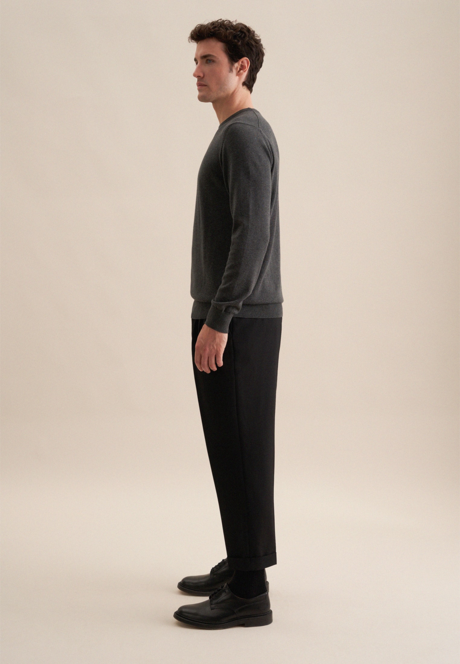 seidensticker Strickpullover »Schwarze Rose« 1/1 Rundhals Uni