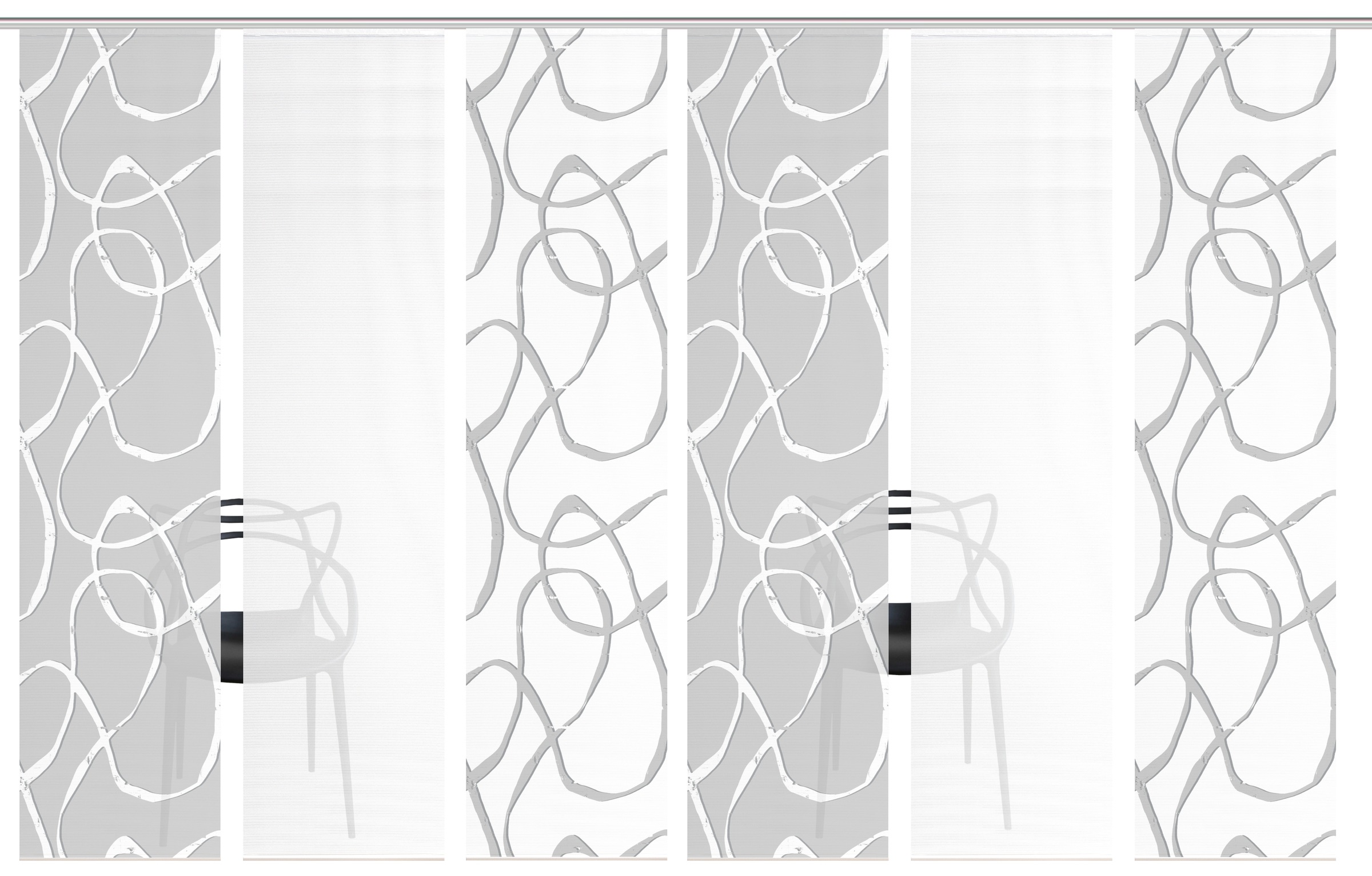 Vision S Rideau coulissant »OPHELIA KOMBI« Support de panneau 6 cuis tlg. rideau coulissant, aspect bambou, impression numérique, SET