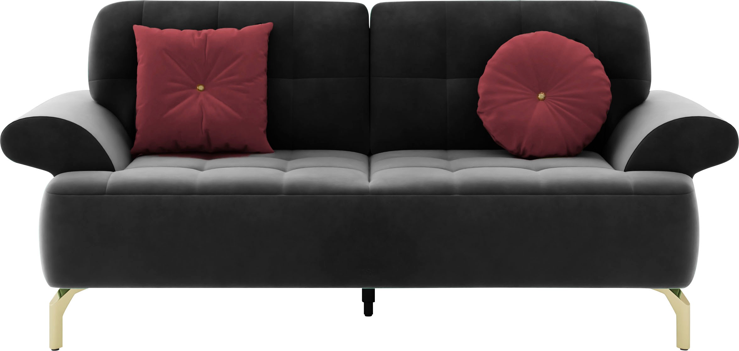 sit&more 2-Sitzer »Orient 1« inkl. 2 Zierkissen mit Strass-Stein, goldfarbene Metallfüsse