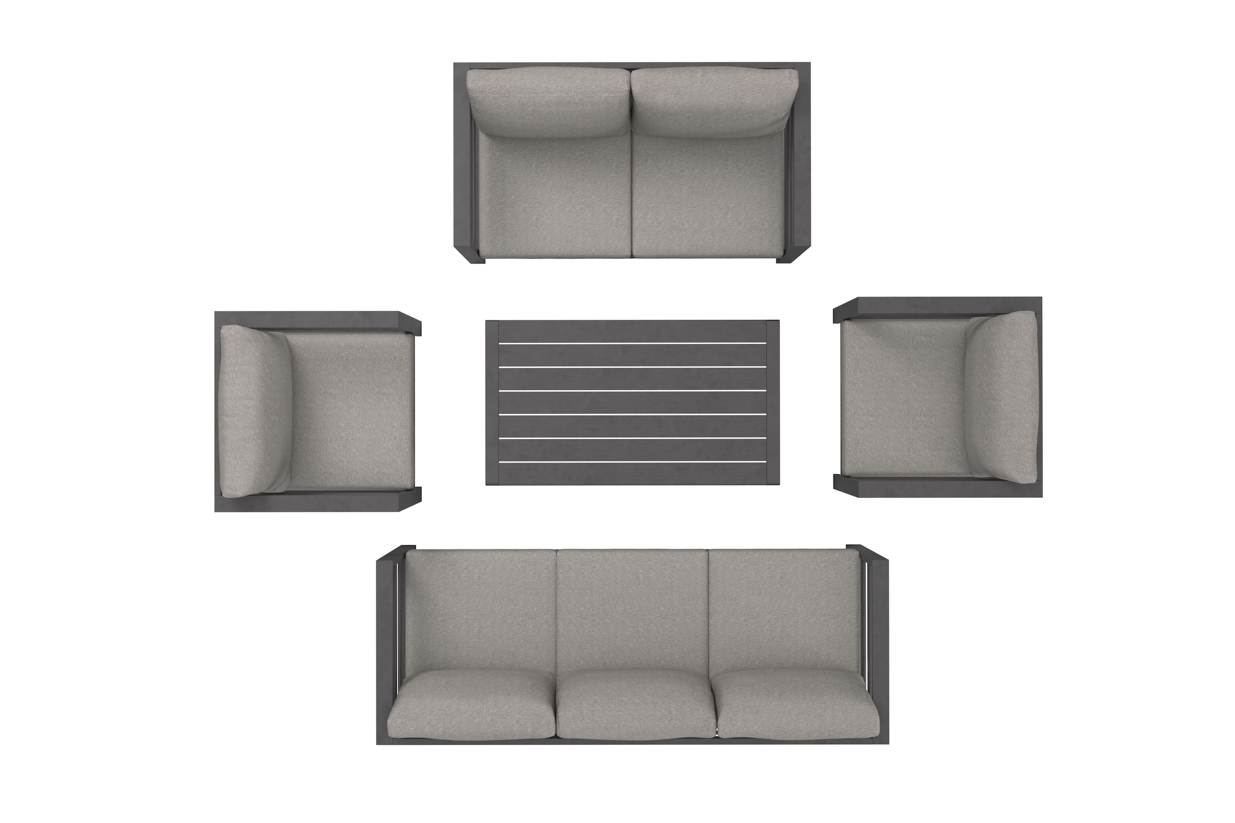 KONIFERA Gartenlounge-Set »»New Jersey«« Set, 1x 3er Sofa, 1x 2er Sofa,  2 Sessel, Tisch 62x110x41 cm, 19 Stk. tlg. inkl. Auflagen, Tischplatte aus Nonwood