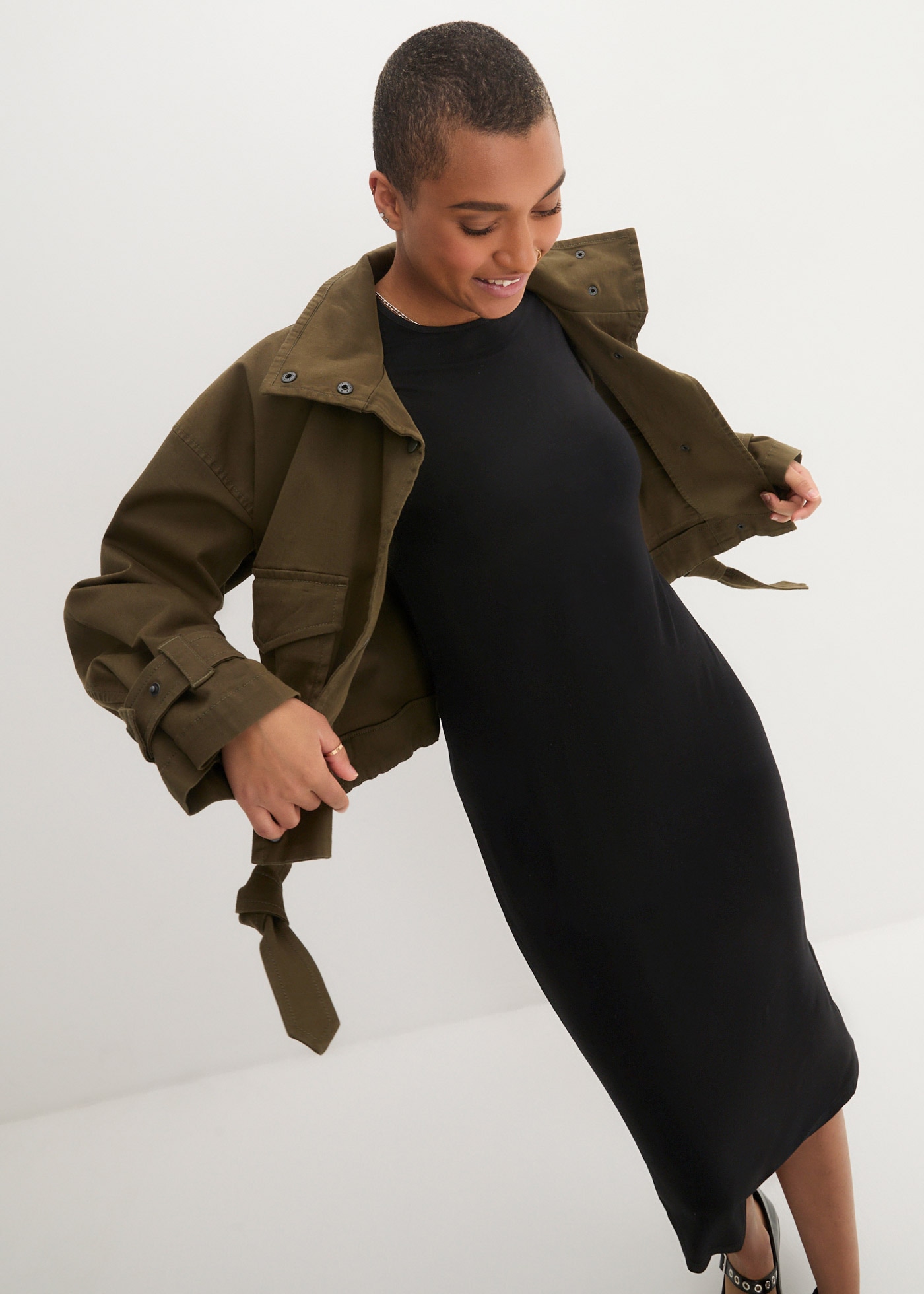 bonprix Shirtkleid 1 tlg. für den Alltag, aus leicht fliessendem Material, mit 3/4-Ärmeln