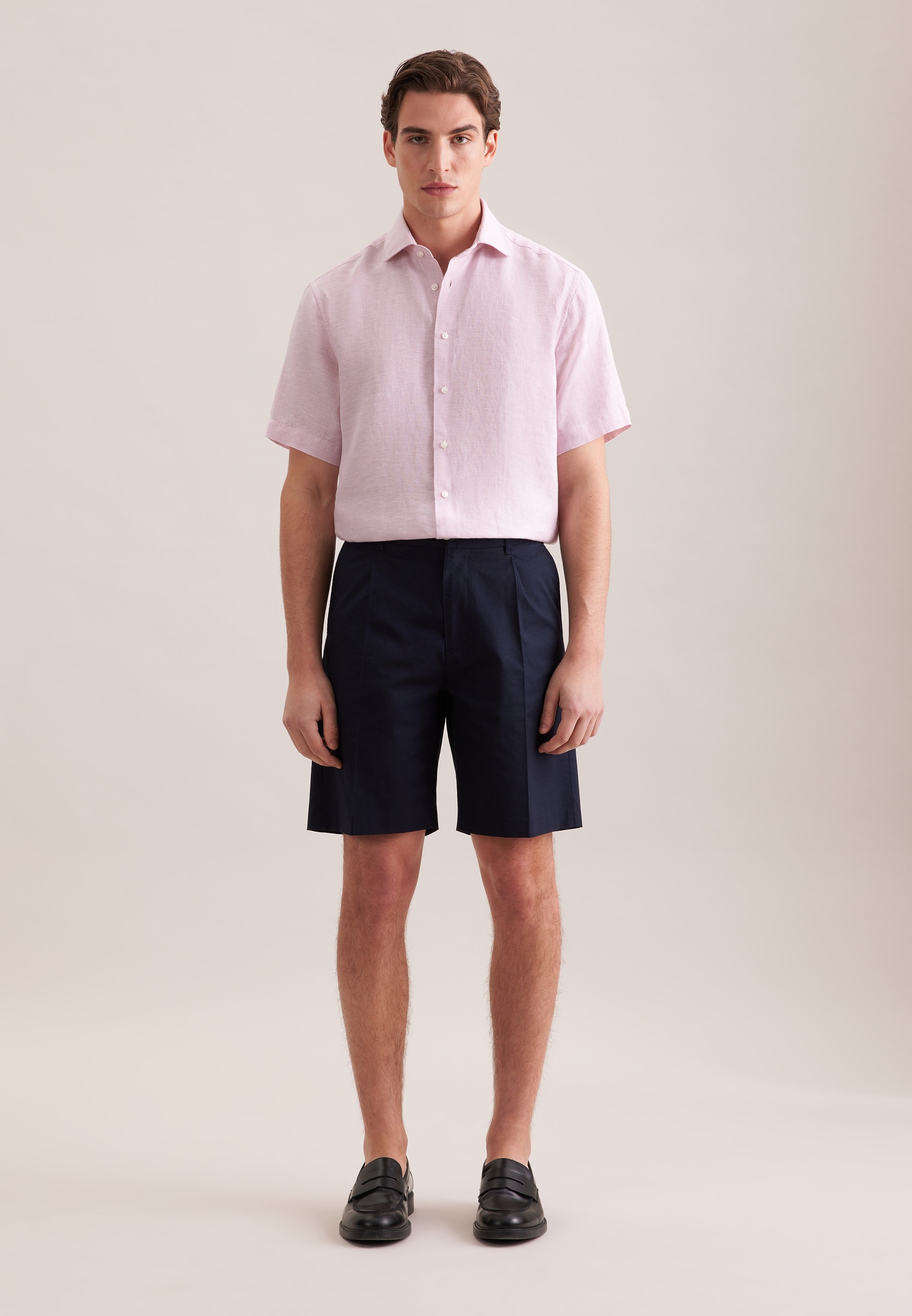 seidensticker Chemise en lin »Schwarze Rose« col Kent 1/2 Regular uni